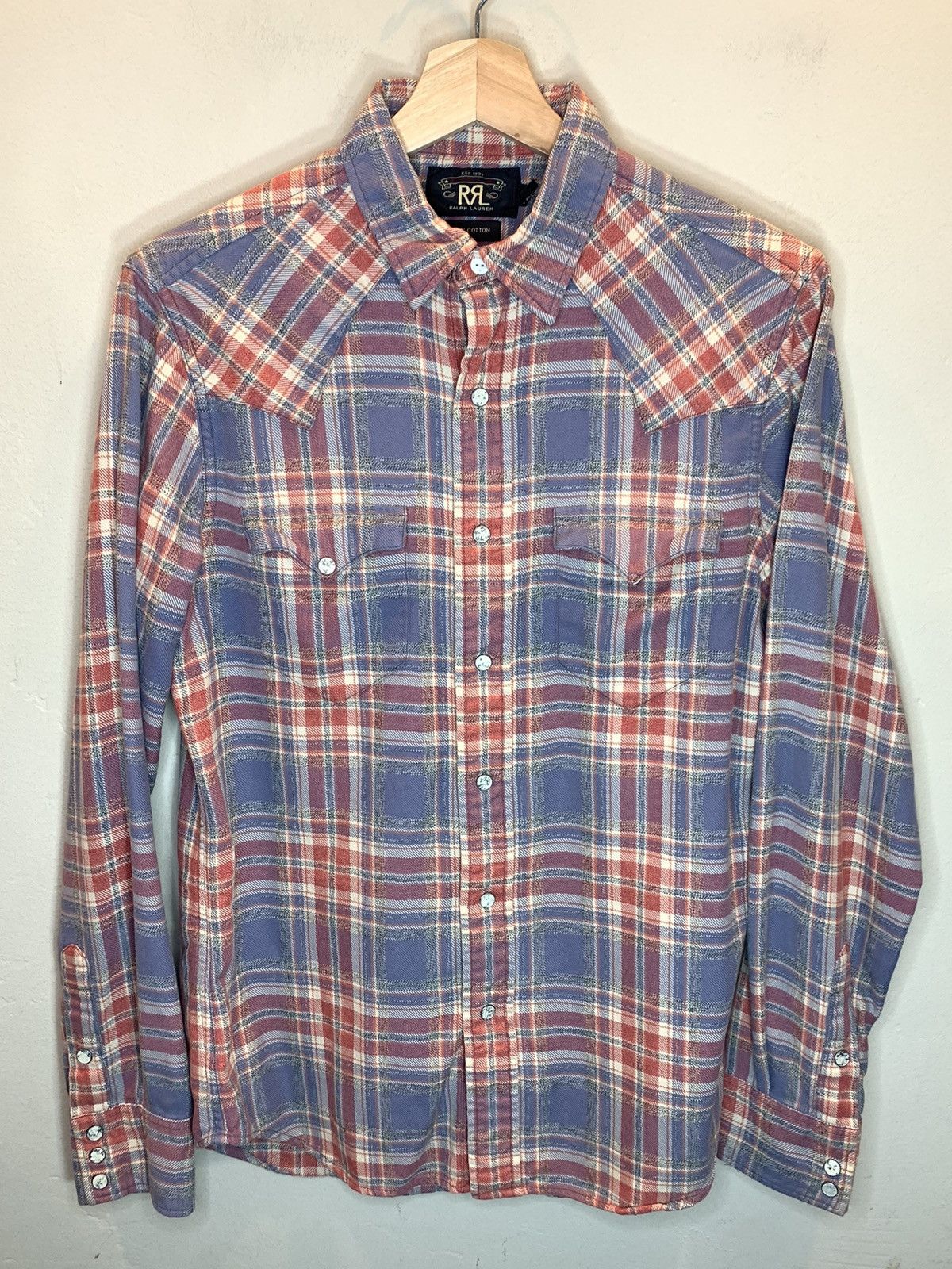 RRL Ralph Lauren RARE* RRL Ralph Lauren Plaid Distressed Western Button Shirt Size US S / EU 44-46 / 1 - 1 Thumbnail