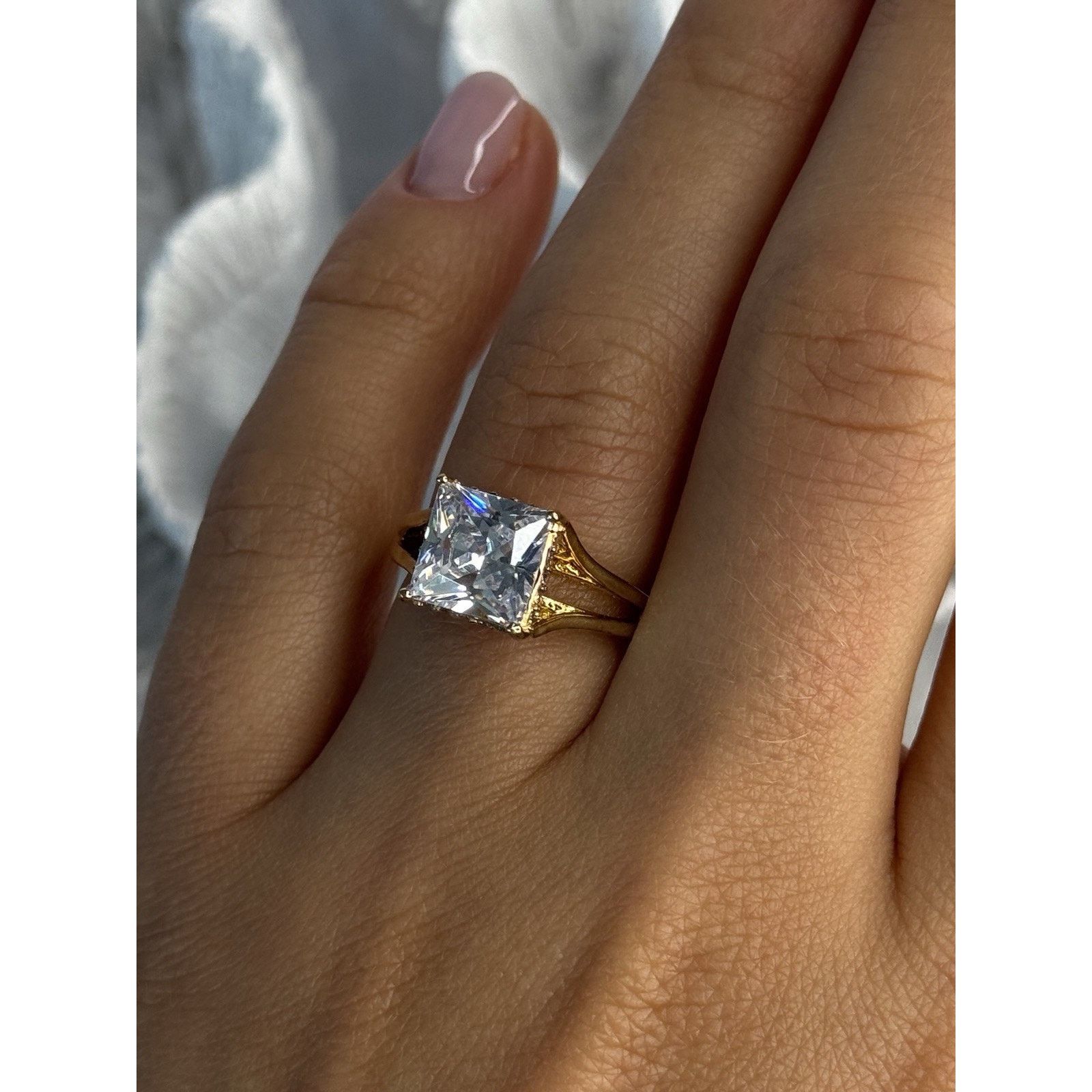 Jewelry 925 STERLING SILVER GOLD PLATED BGE CZ RING SIZE 7 Size ONE SIZE - 6 Thumbnail