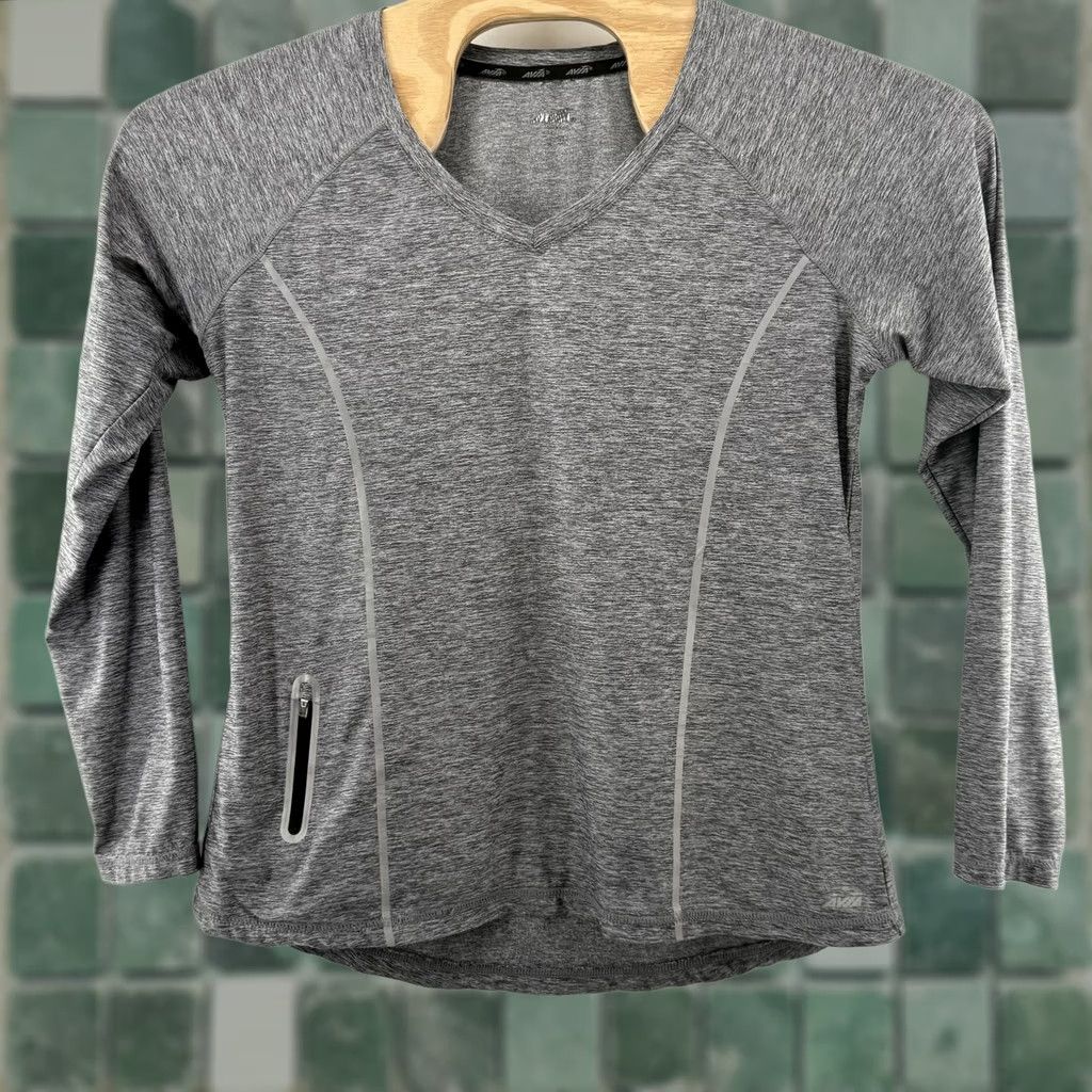 Avia VINTAGE Avia Pullover Shirt Womens Large Active Long Sleeve Athletic Zip Pocket Yoga Top Size L / US 10 / IT 46 - 1 Thumbnail