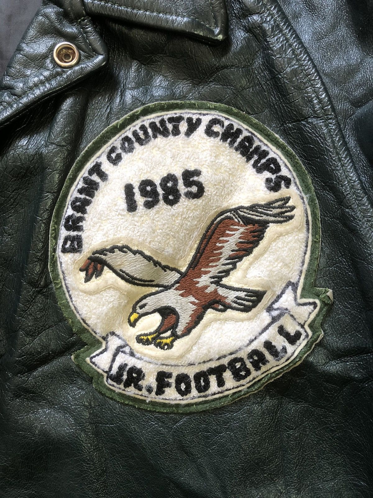 Genuine Leather × Vintage Vintage 80s St. John’s QB Leather Varsity Jacket Size US L / EU 52-54 / 3 - 6 Thumbnail