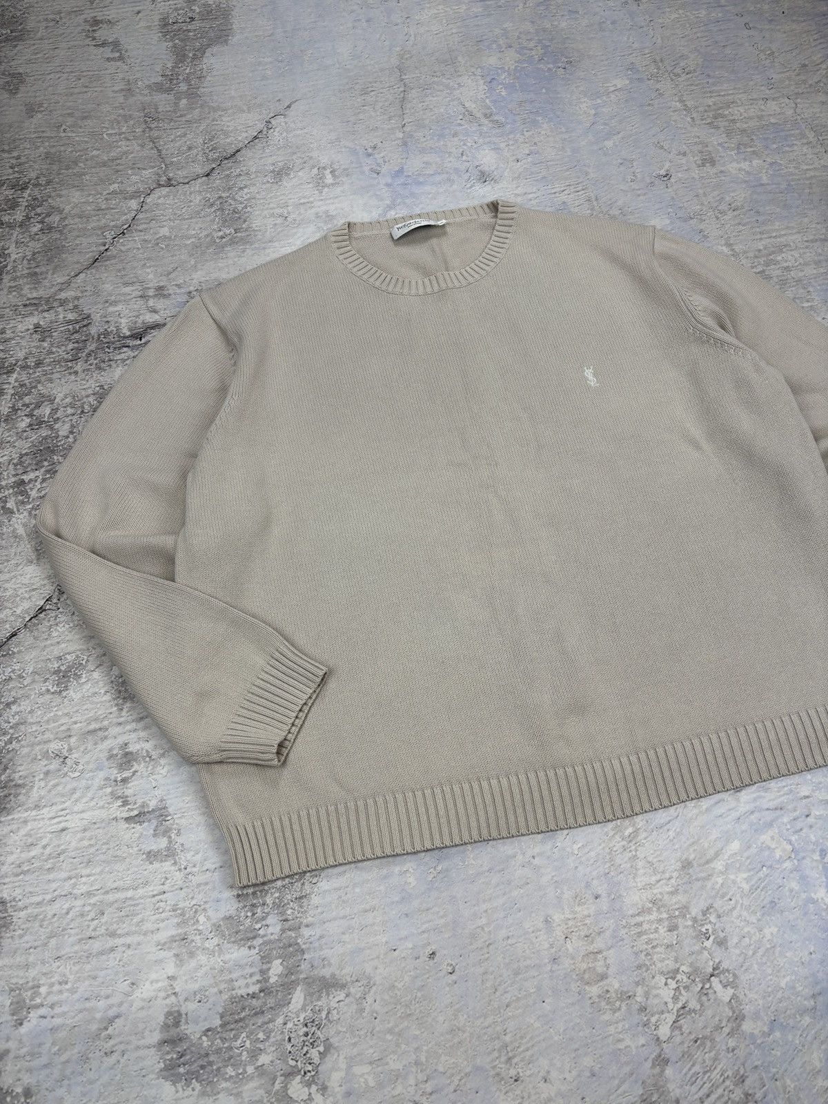 Yves Saint Laurent Yves Saint Laurent YSL knit sweater beige mens rare y2k Size US XXL / EU 58 / 5 - 5 Thumbnail
