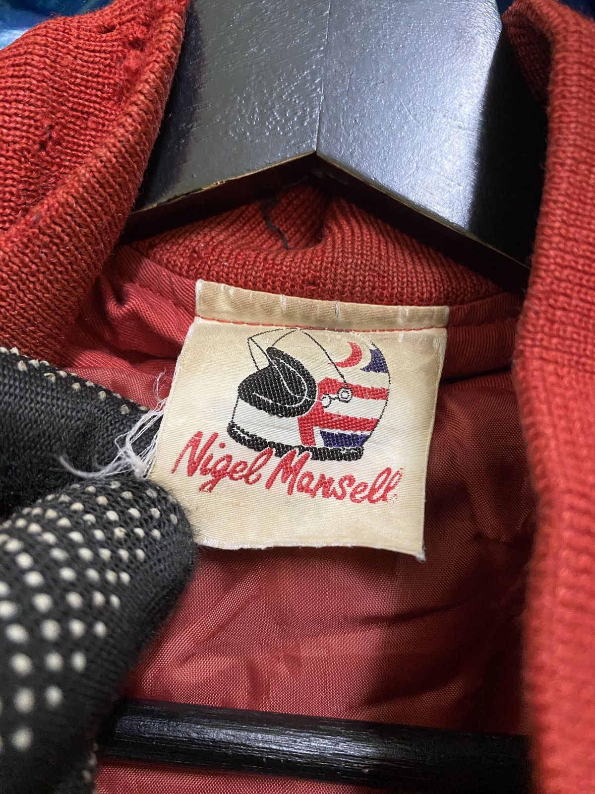 Formula 1 Nigel Mansell Racing Bomber Jacket 1990s Black F1 Motorsport Size US L / EU 52-54 / 3 - 15 Thumbnail