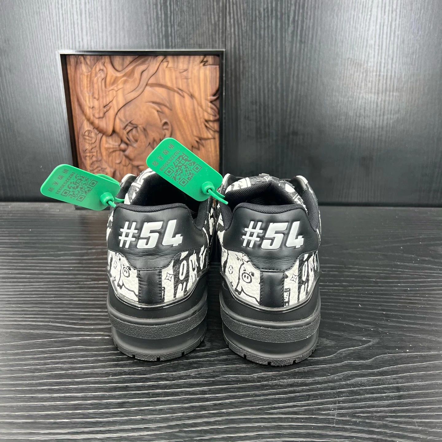 Louis Vuitton LV Trainer Black & White Graffiti 41 Size US 8 / EU 41 - 5 Thumbnail