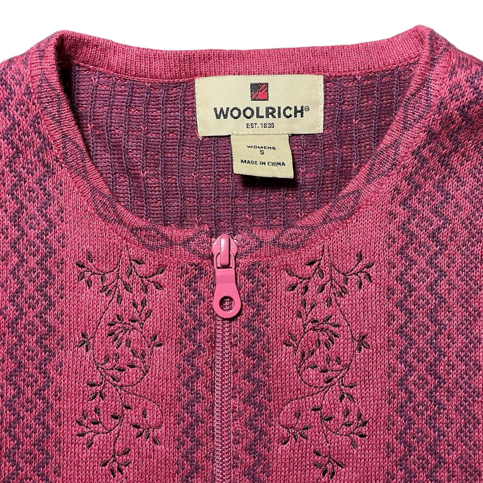 Woolrich Woolen Mills Woolrich Fair Isle Zip Up Cardigan Dahlia Magenta Pink Small Size S / US 4 / IT 40 - 3 Thumbnail