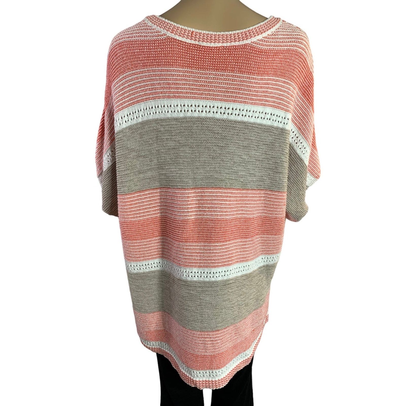 Chicos Chicos Womens Size 3 US XL Open Knit Sweater Cotton Blend Size 3XL / US 20-22 - 8 Thumbnail