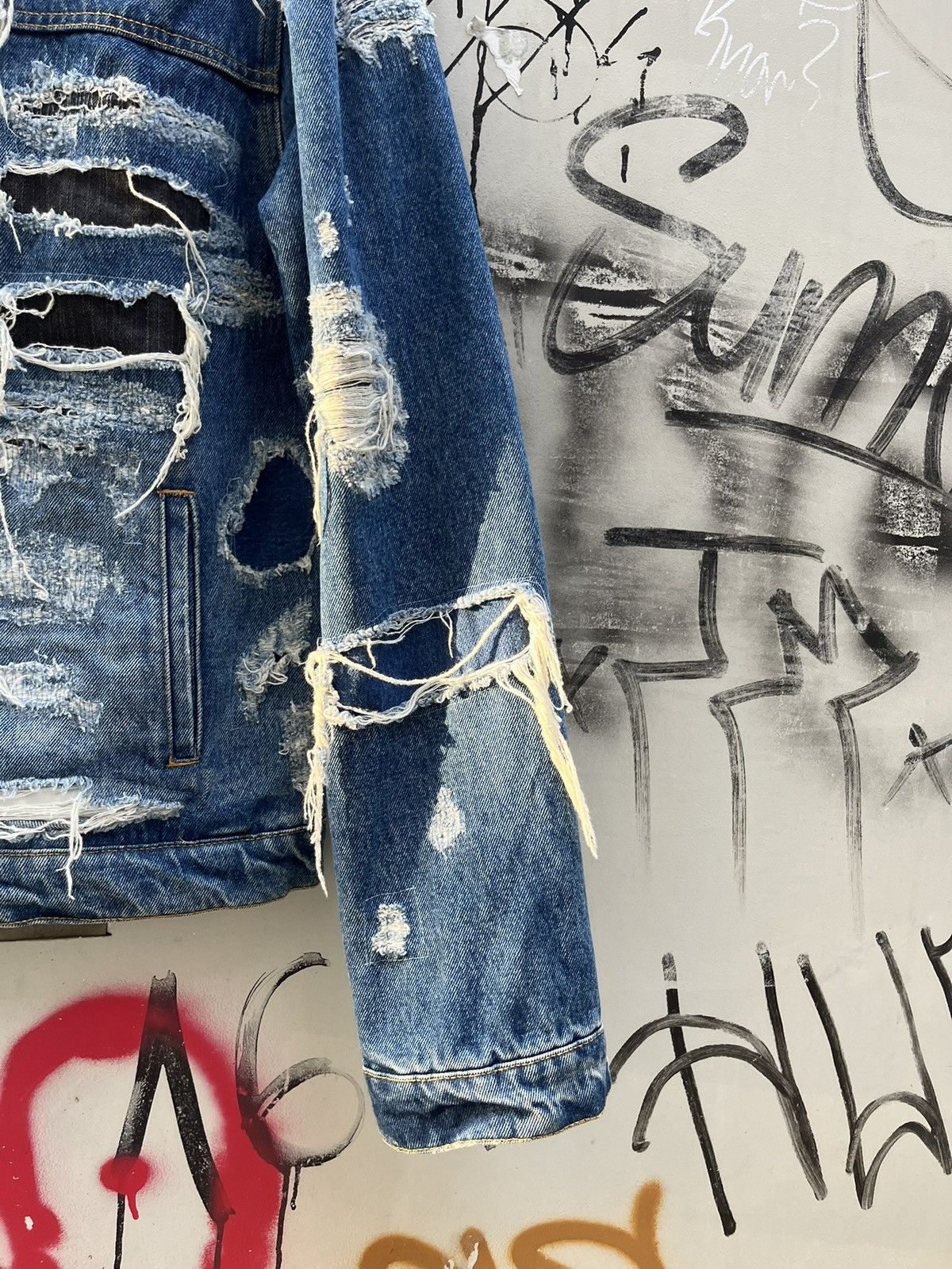 424 424 distressed denim jacket made in japan Size US M / EU 48-50 / 2 - 4 Thumbnail