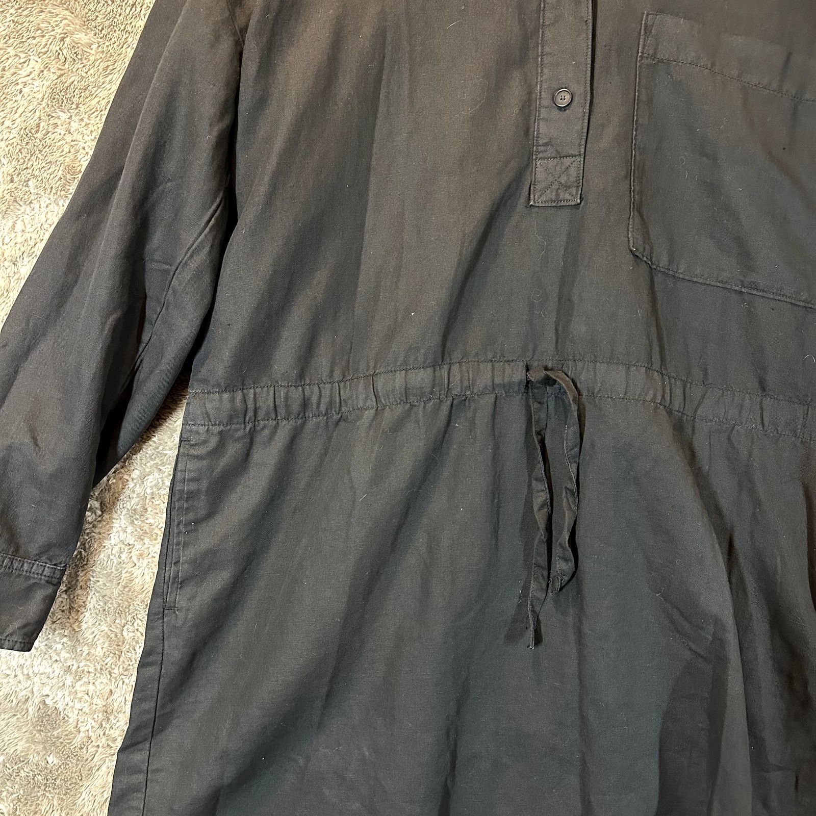 Aritzia Wilfred Aritzia Linen Utility Shirt Dress Black L Size L / US 10 / IT 46 - 5 Thumbnail