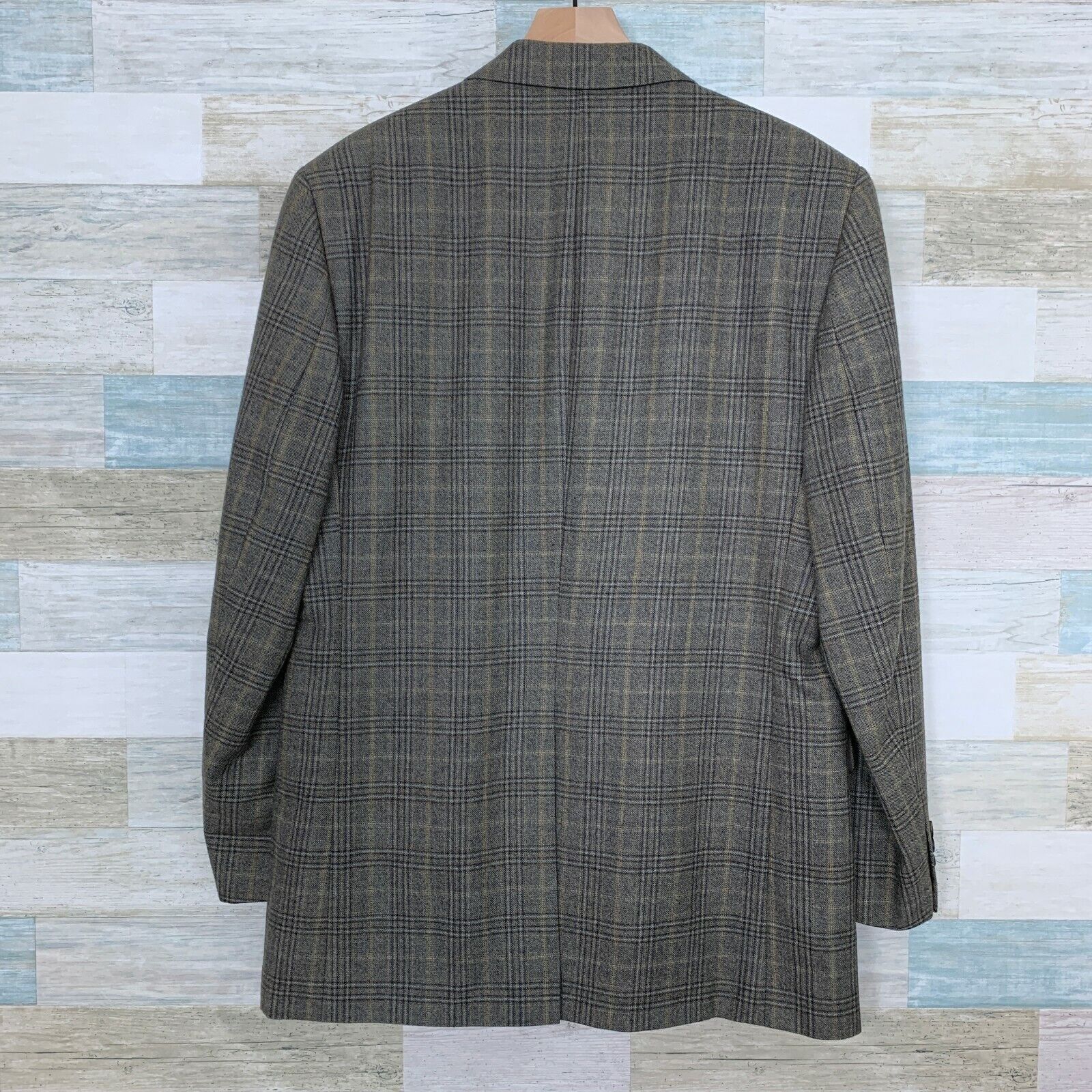 Jos. A. Bank Jos A Bank Wool Sport Coat Jacket Gray Two Button Check 43L Size 42L - 5 Thumbnail