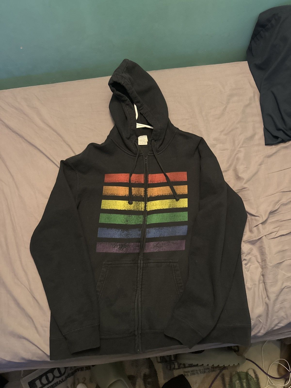 Vintage vintage rainbow zipup hoodie Size US XL / EU 56 / 4 - 1 Thumbnail