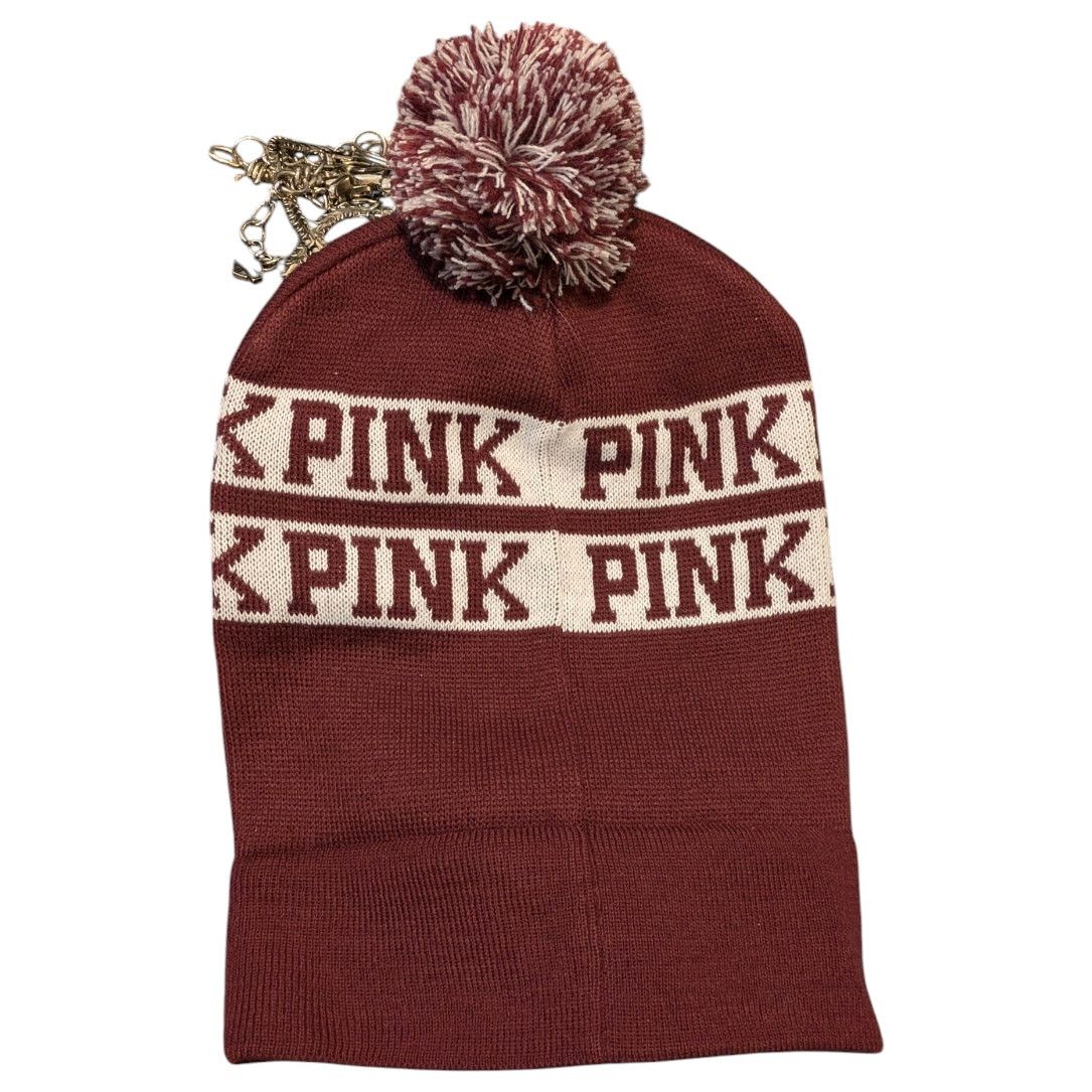 Victoria's Secret Victoria's Secret PINK Roll Up Pom Pom Beanie Knit Hat Size ONE SIZE - 2 Thumbnail