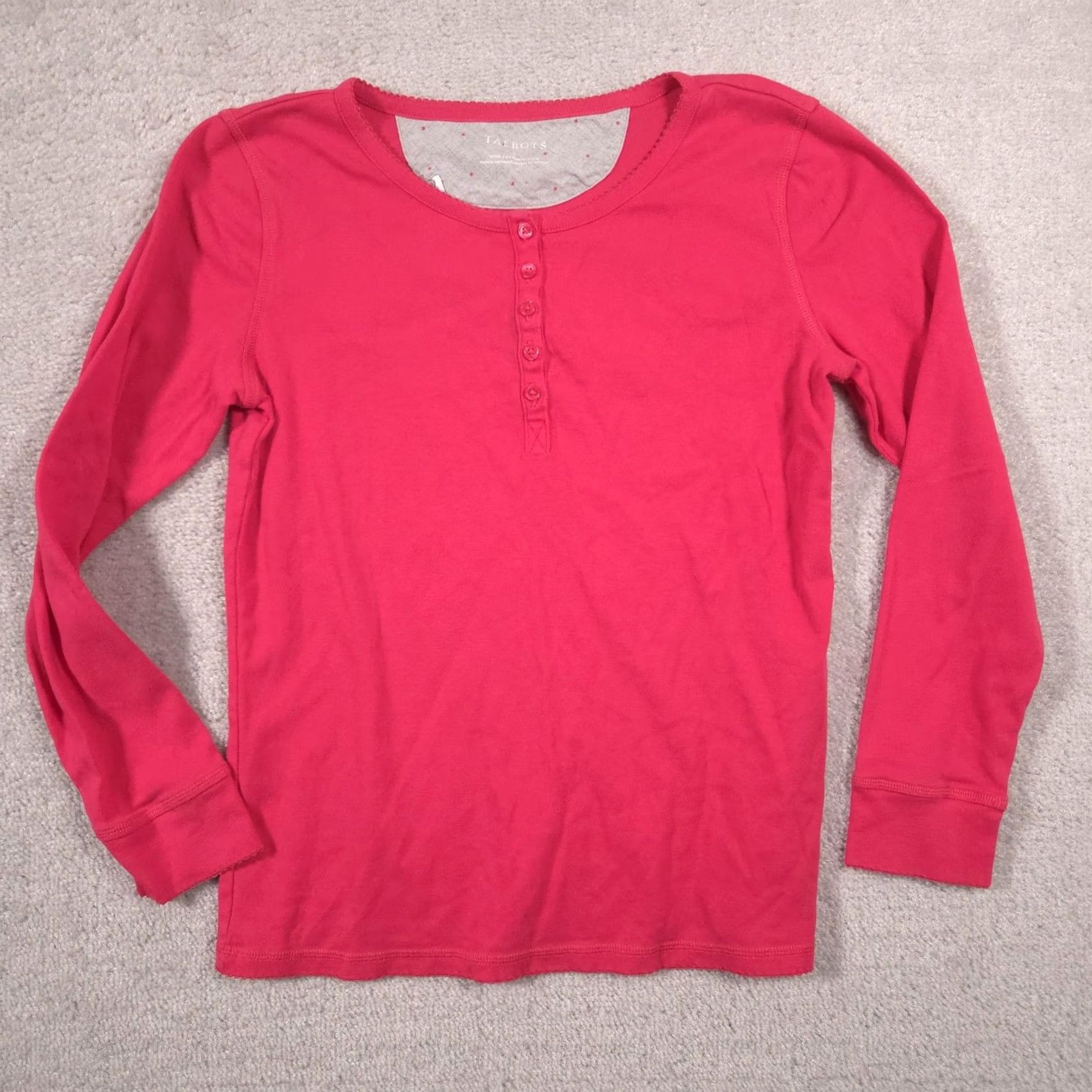 Talbots Talbots Shirt Womens Small Pink 100% Cotton Henley Long Sleeve Knit Top S Womens Pink 100% Cotton Henley Long Sleeve Knit Top Size S / US 4 / IT 40 - 2 Thumbnail