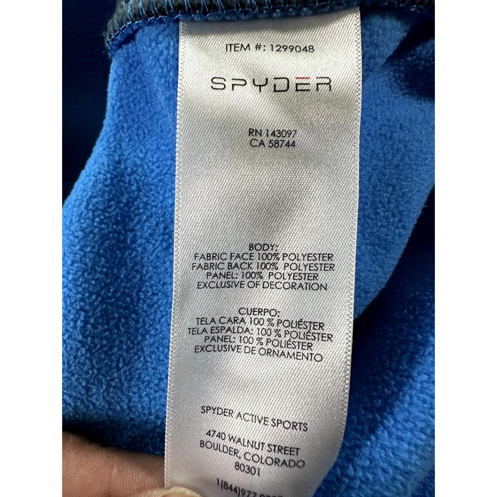 Spyder Spyder Mens Outbound Sweater Sz XL Quarter Zip Pullover Blue Size US XL / EU 56 / 4 - 8 Thumbnail
