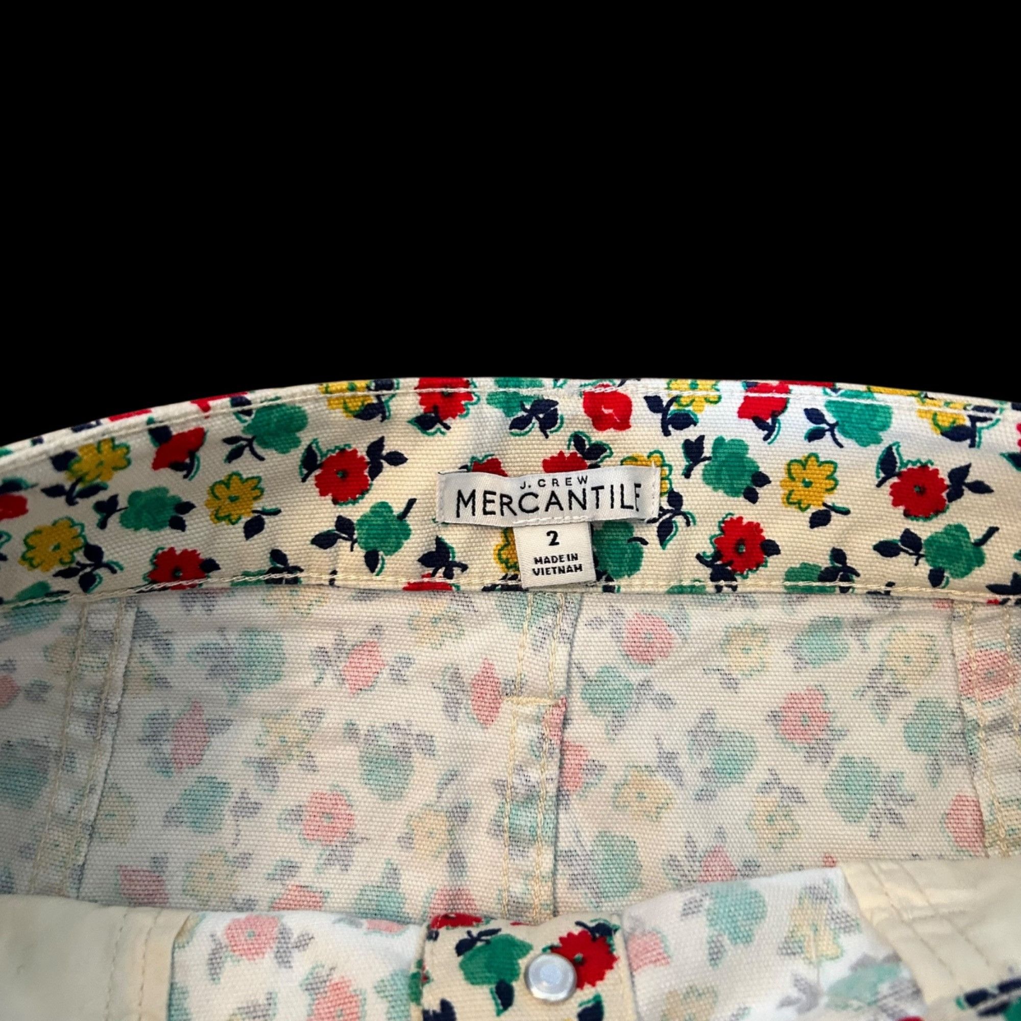 J.Crew J. Crew Mercantile White Novelty Floral Denim Button Front S Size 26" / US 2 / IT 38 - 3 Thumbnail