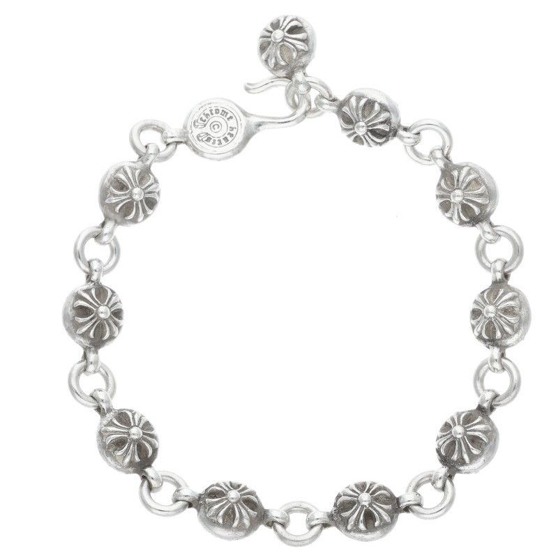 Chrome Hearts .925 Silver Cross Ball Link Bracelet | Grailed