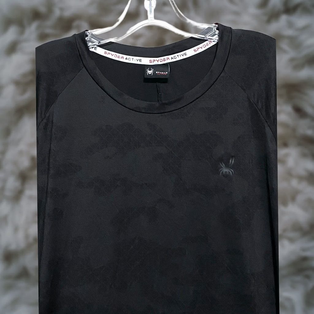 Spyder Spyder Shirt Mens L Black Camouflage Short Sleeve Athletic Run ProW Span 91% Polyester 9% Spandex Athleisure Gym Workout Movement Casual Activewear Size US L / EU 52-54 / 3 - 1 Thumbnail