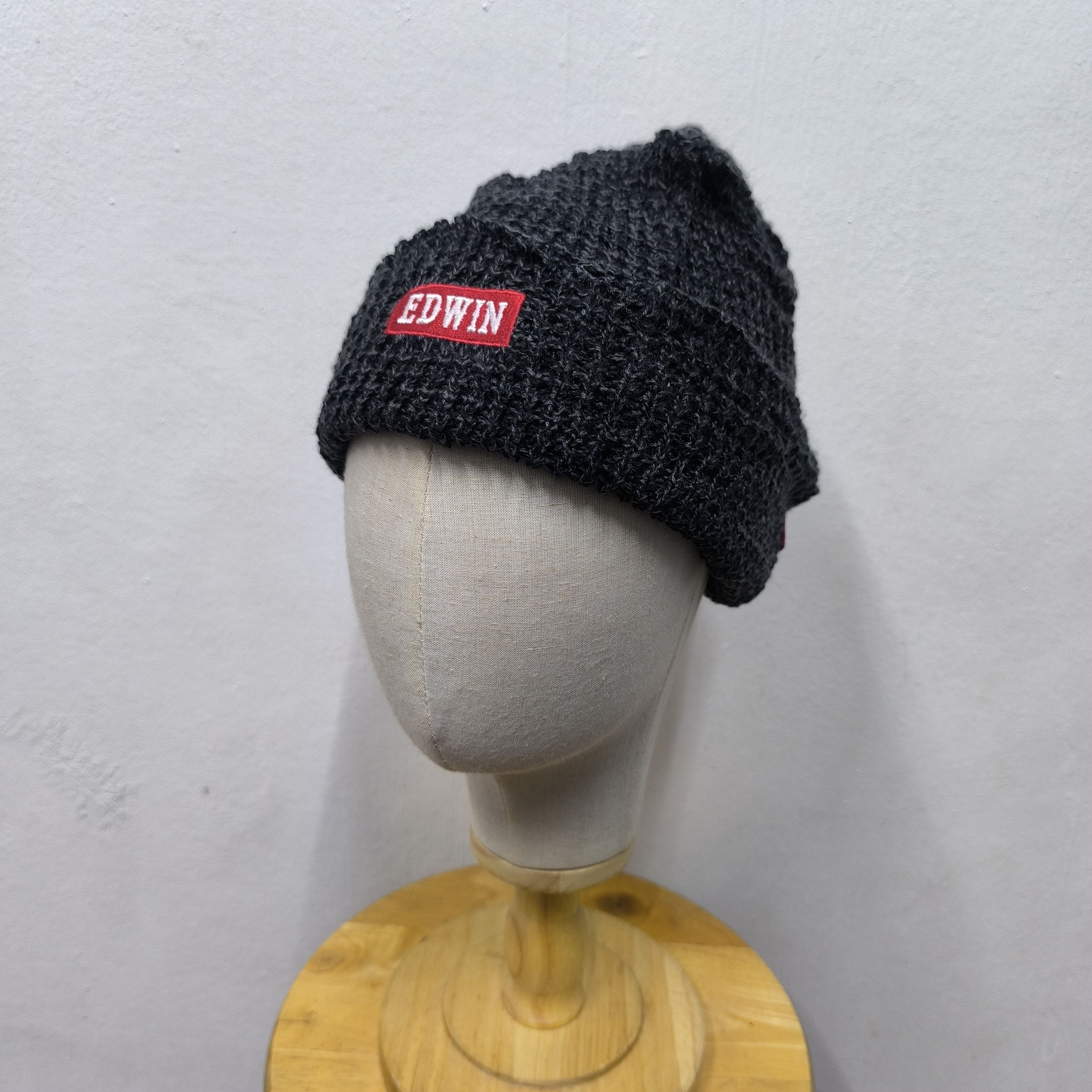 Japanese Brand 💥 Edwin jeans japan iconic logo beanie hat Size ONE SIZE - 2 Thumbnail