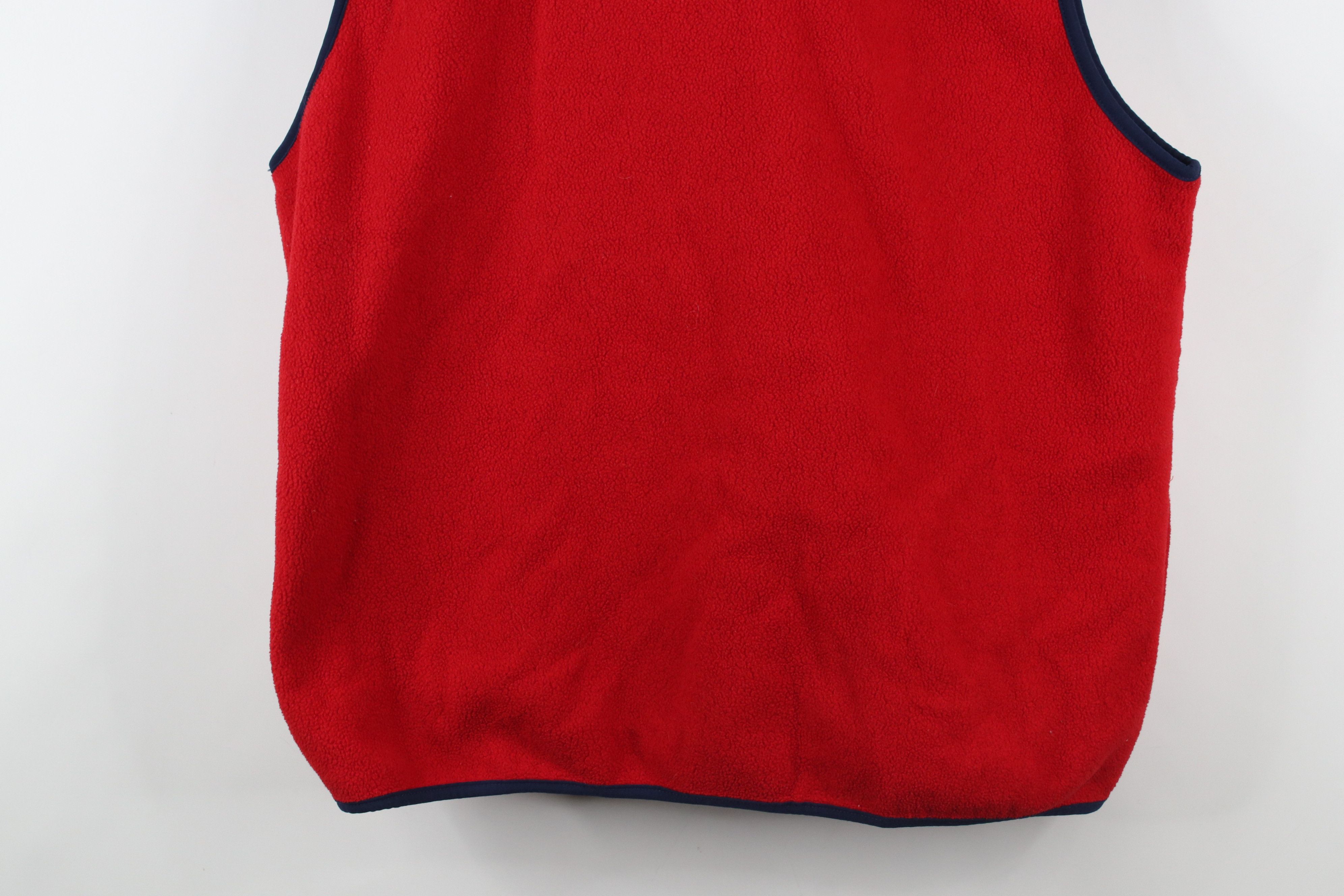 L.L. Bean × Vintage Vintage 90s LL Bean Blank Full Zip Fleece Vest Jacket Red Size US XL / EU 56 / 4 - 12 Thumbnail