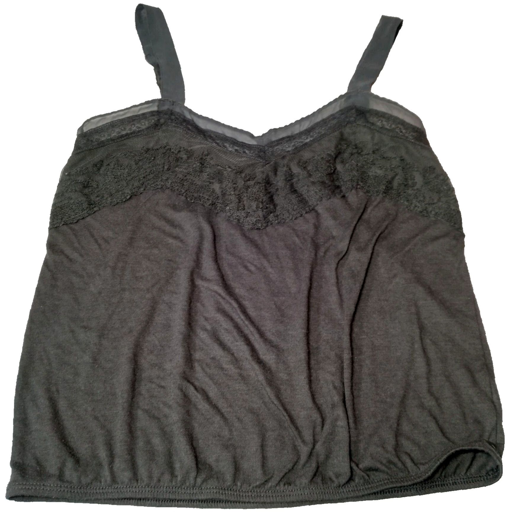 American Eagle Outfitters VINTAGE American Eagle Outfitters Tank Top Women S Camisole Lace Top V-Neck Pullover Elastic Waist Gray Sleeveless Casual Size S / US 4 / IT 40 - 2 Thumbnail