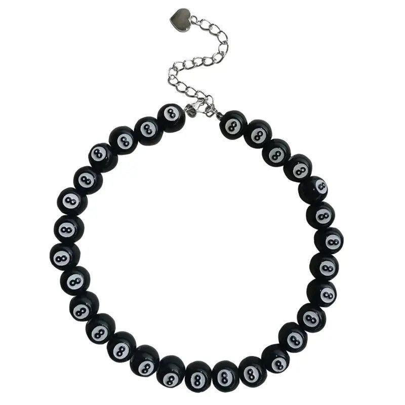 Jewelry Simple Style 8 Black Ball Bead Necklaces Size ONE SIZE - 1 Thumbnail