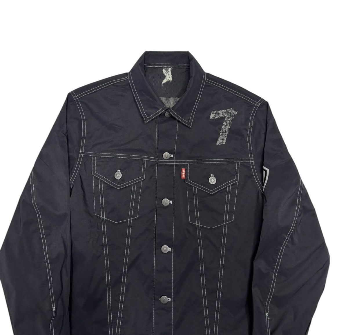 If Six Was Nine × Levi's 🔥RARE LEVIS FLU BLACK NYLON TRUCKER JACKET Size US M / EU 48-50 / 2 - 8 Thumbnail