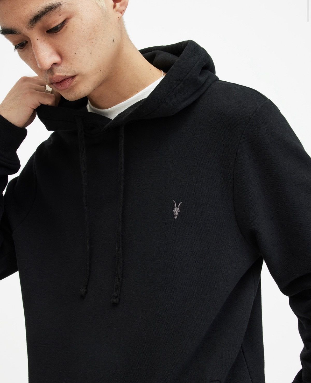 Allsaints Allsaints Raven Oth Hoodie Men’s Size XL Black Pullover Top Size US XL / EU 56 / 4 - 2 Thumbnail