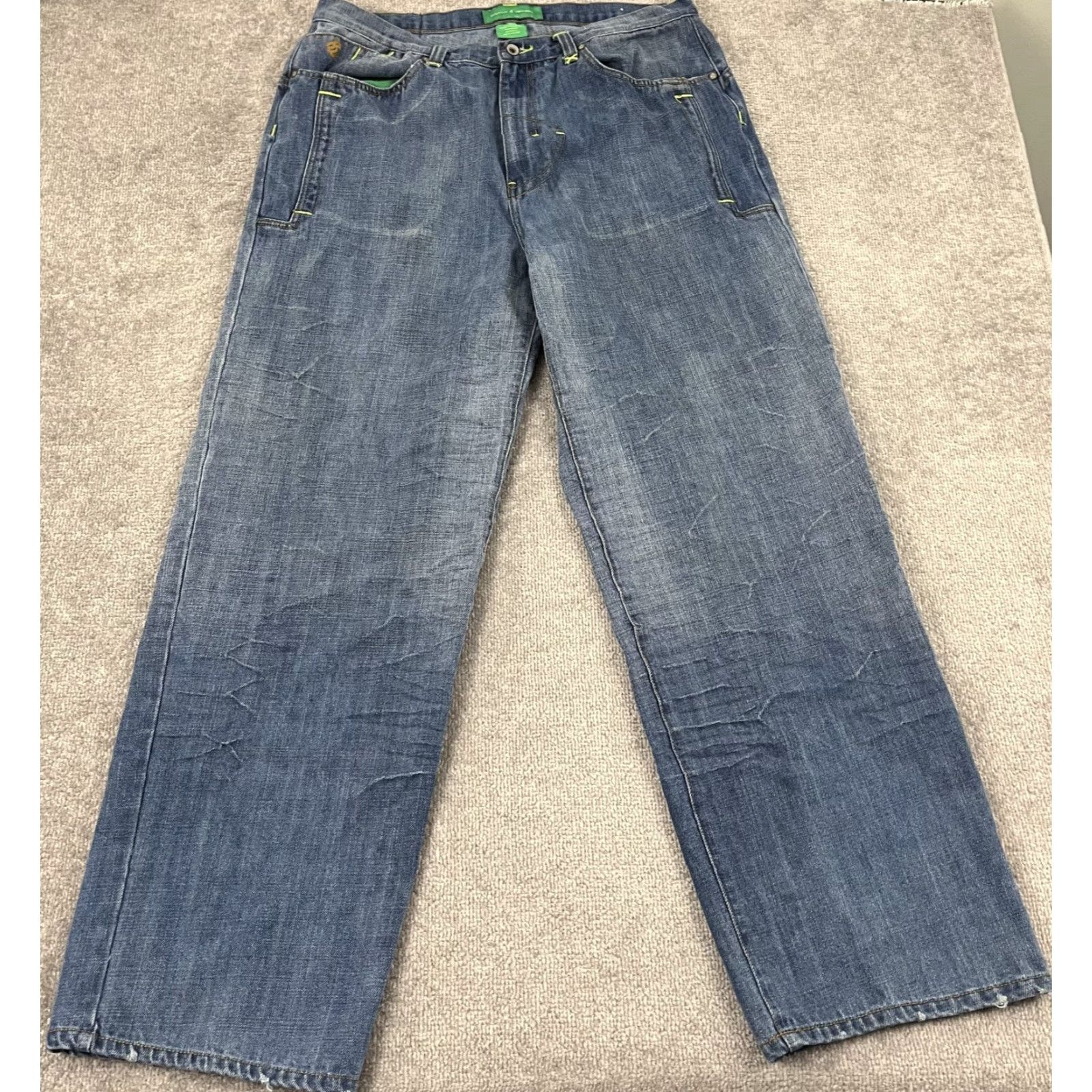 Rocawear VINTAGE Rocawear Jeans Mens 36 x 33 Blue Denim Skater Wide-Leg Hip Hop Embroidered 90s Grunge Retro Logo Mens Size US 36 / EU 52 - 3 Thumbnail