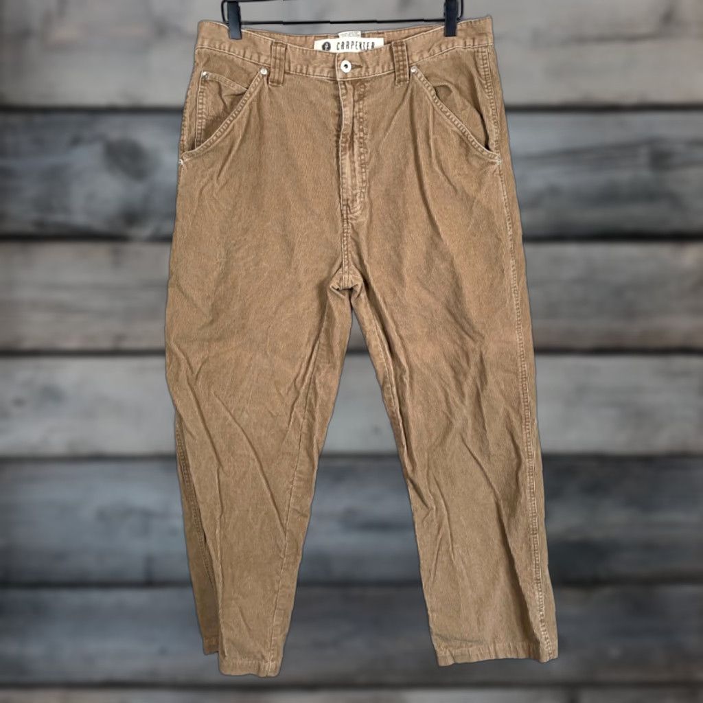 Vintage Vintage Arizona Jeans Brown Corduroy Carpenter Pants Men 36 x 28 Workwear Grunge Skateboarding Size US 36 / EU 52 - 1 Thumbnail