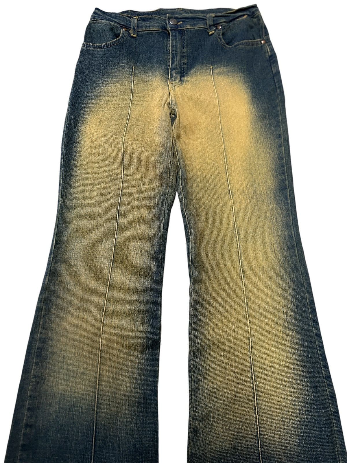 Designer Vintage Anchelli Paris Sun Faded Flared y2k Jeans Size US 27 - 2 Thumbnail