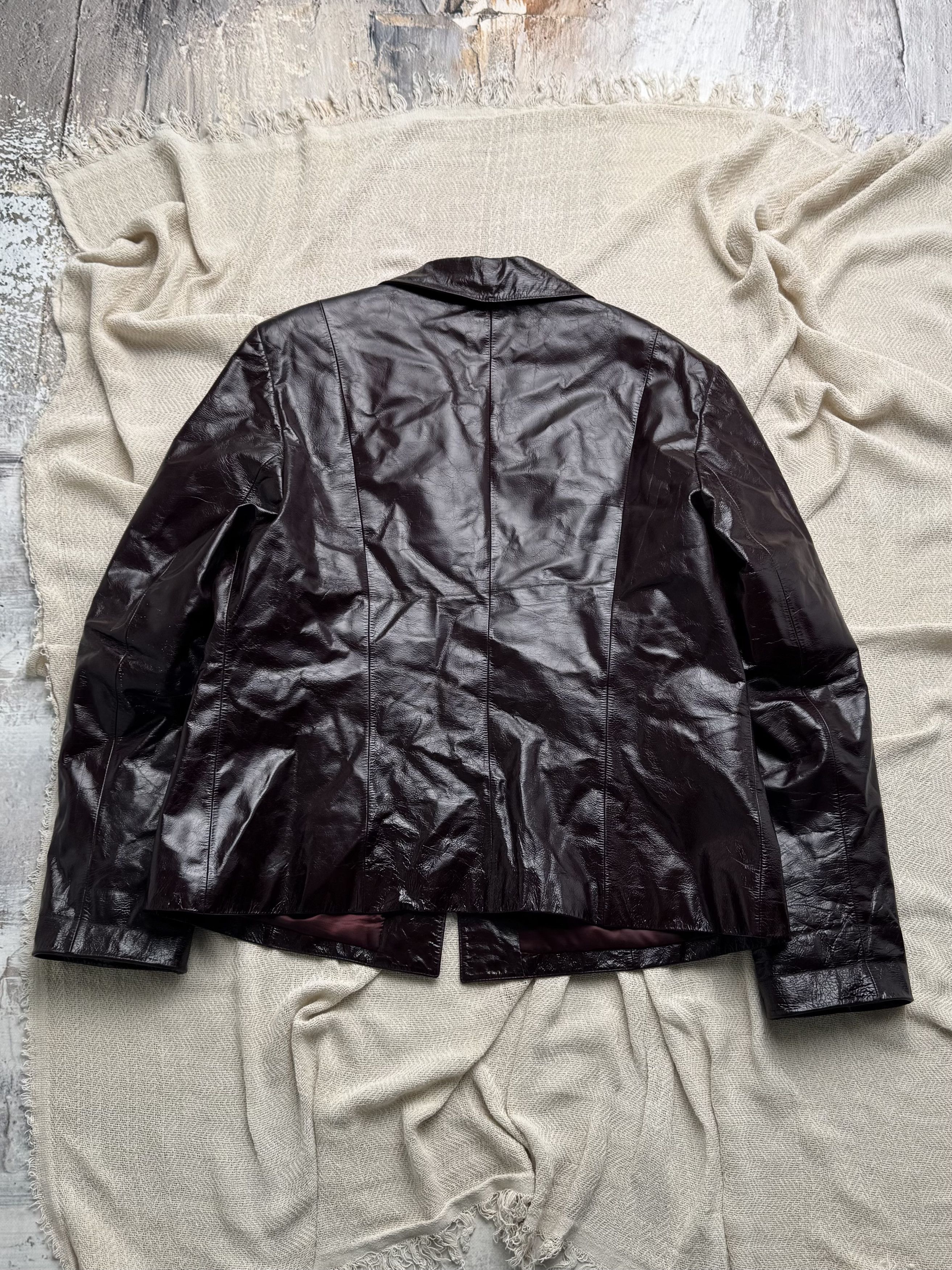 Vintage Vintage Burgundy Leather Jacket Button Front Tailored Size XL / US 12-14 / IT 48-50 - 9 Thumbnail