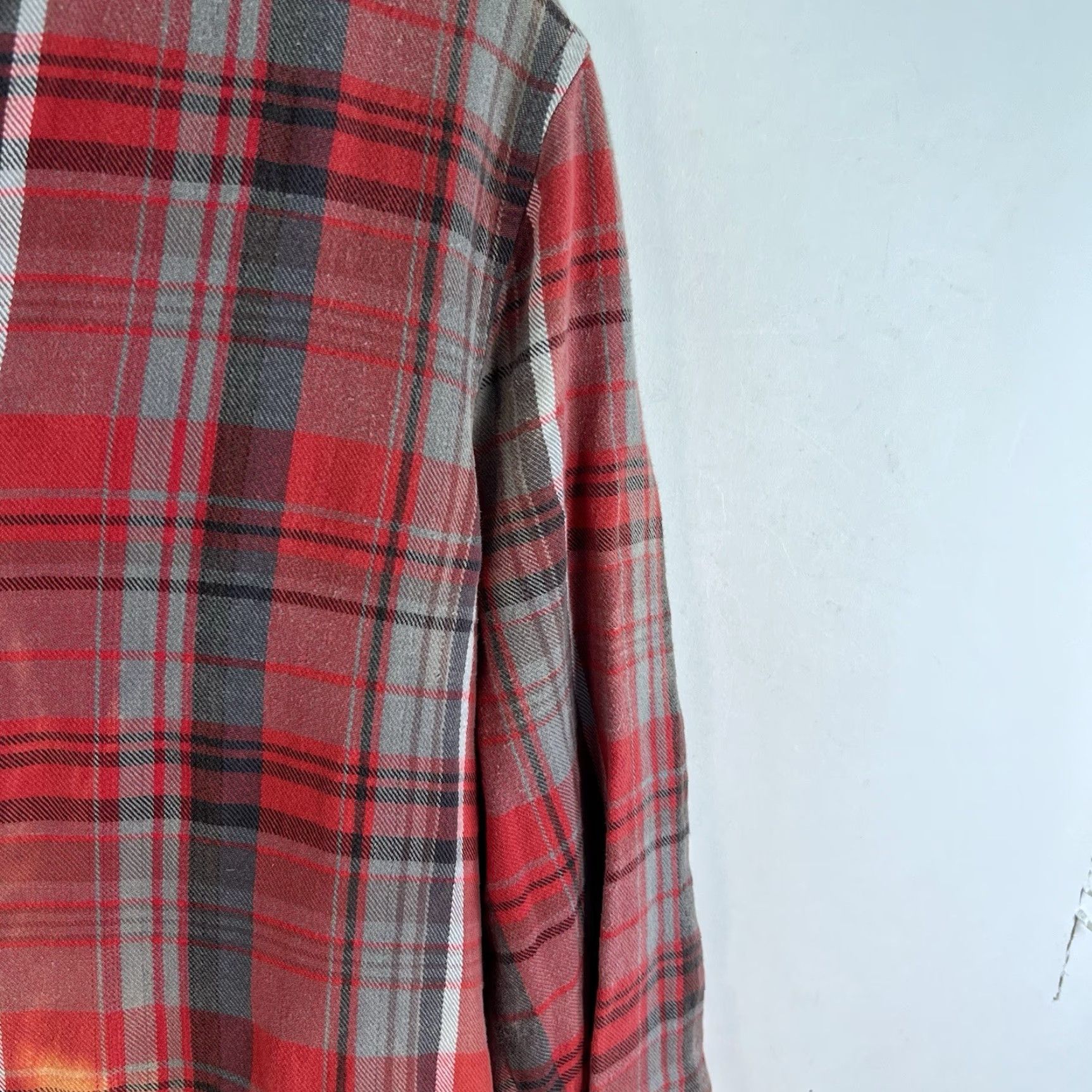 Faded Glory Go Bucks Go Hand Bleached Flannel Up-Cycled Adult SZ L Festival Grunge Boho Size L / US 10 / IT 46 - 5 Thumbnail