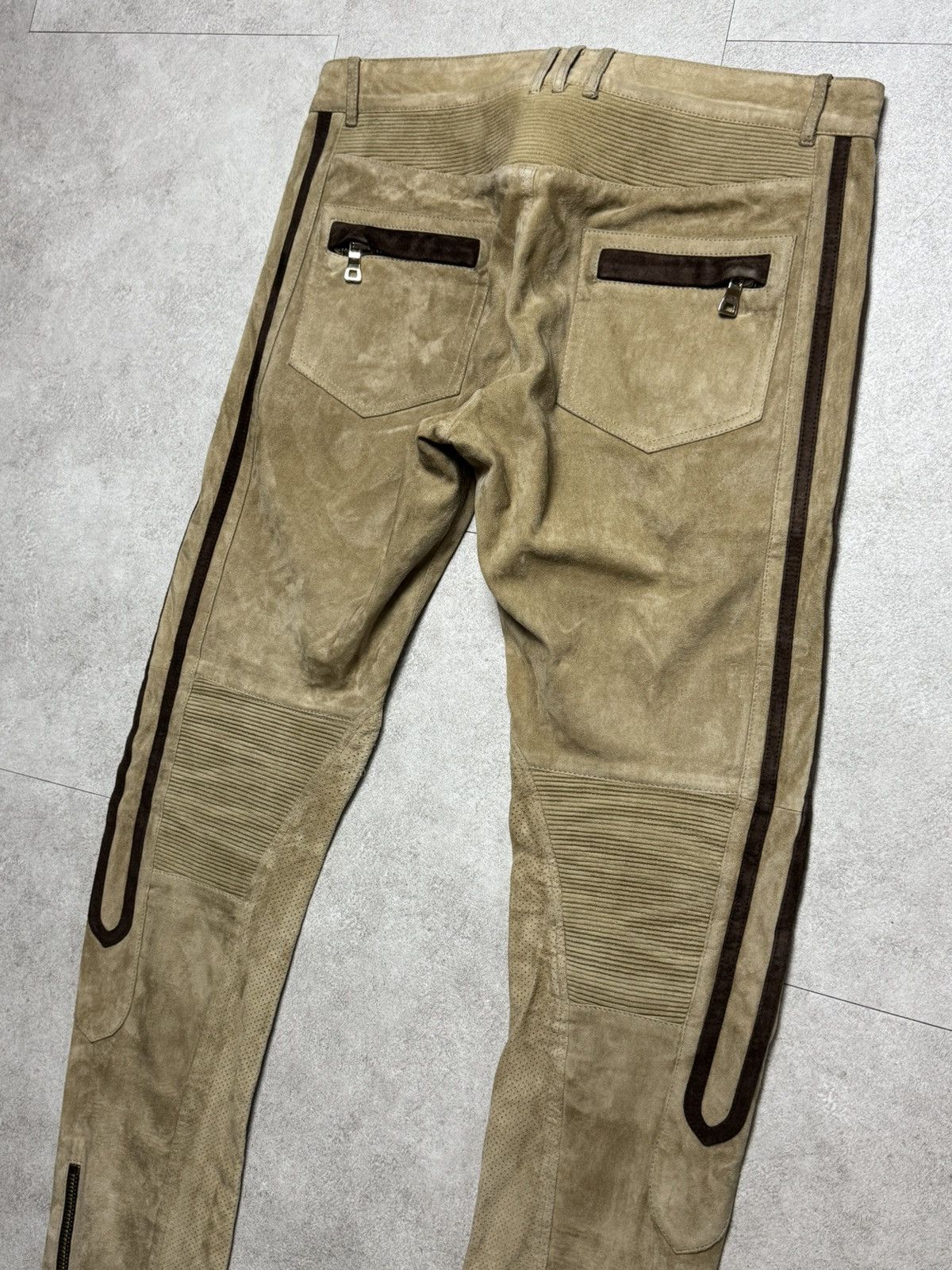 Baimain Leather Suede biker Pants