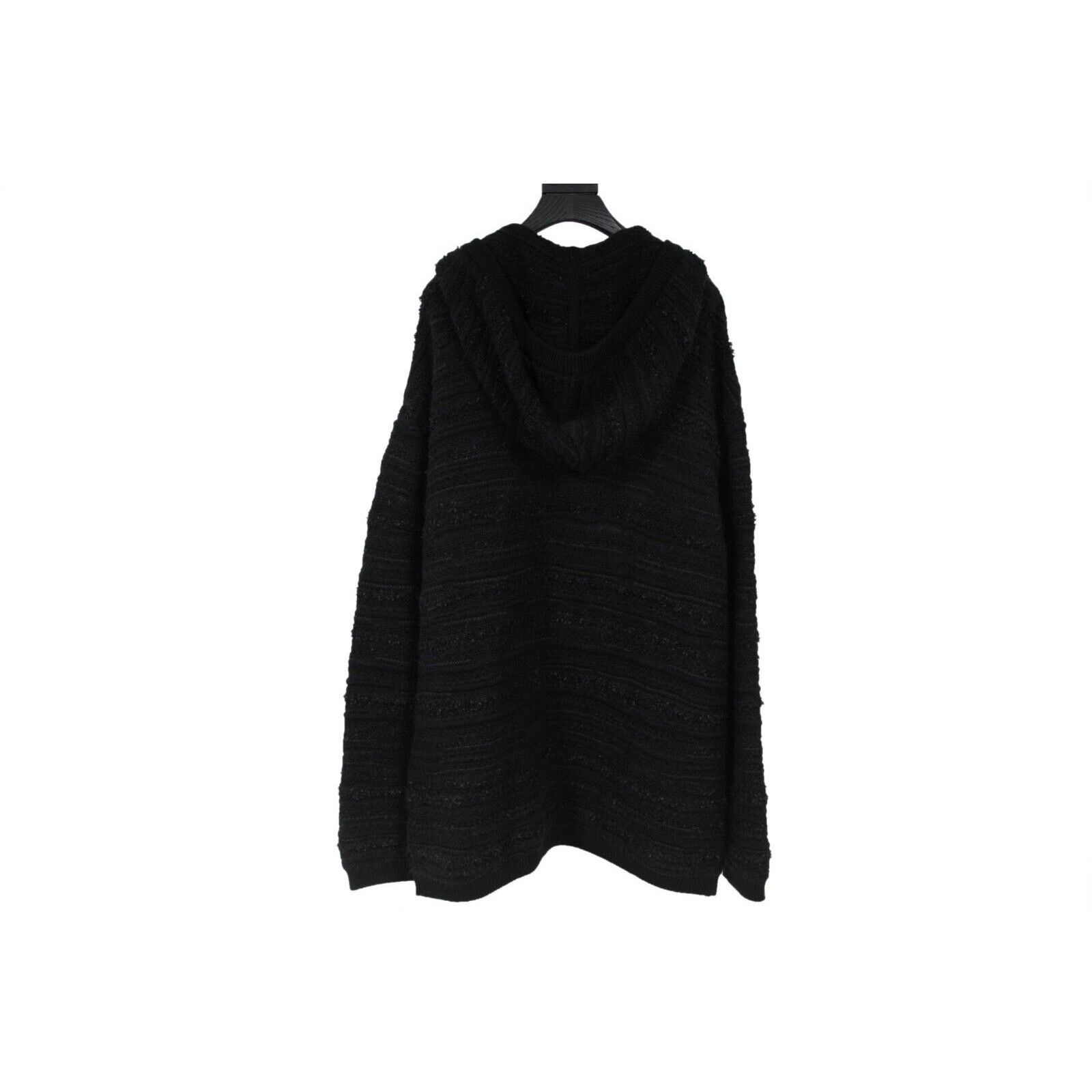 Saint Laurent Paris Hooded Oversized Cardigan Black Wool Mohair Size US M / EU 48-50 / 2 - 2 Thumbnail