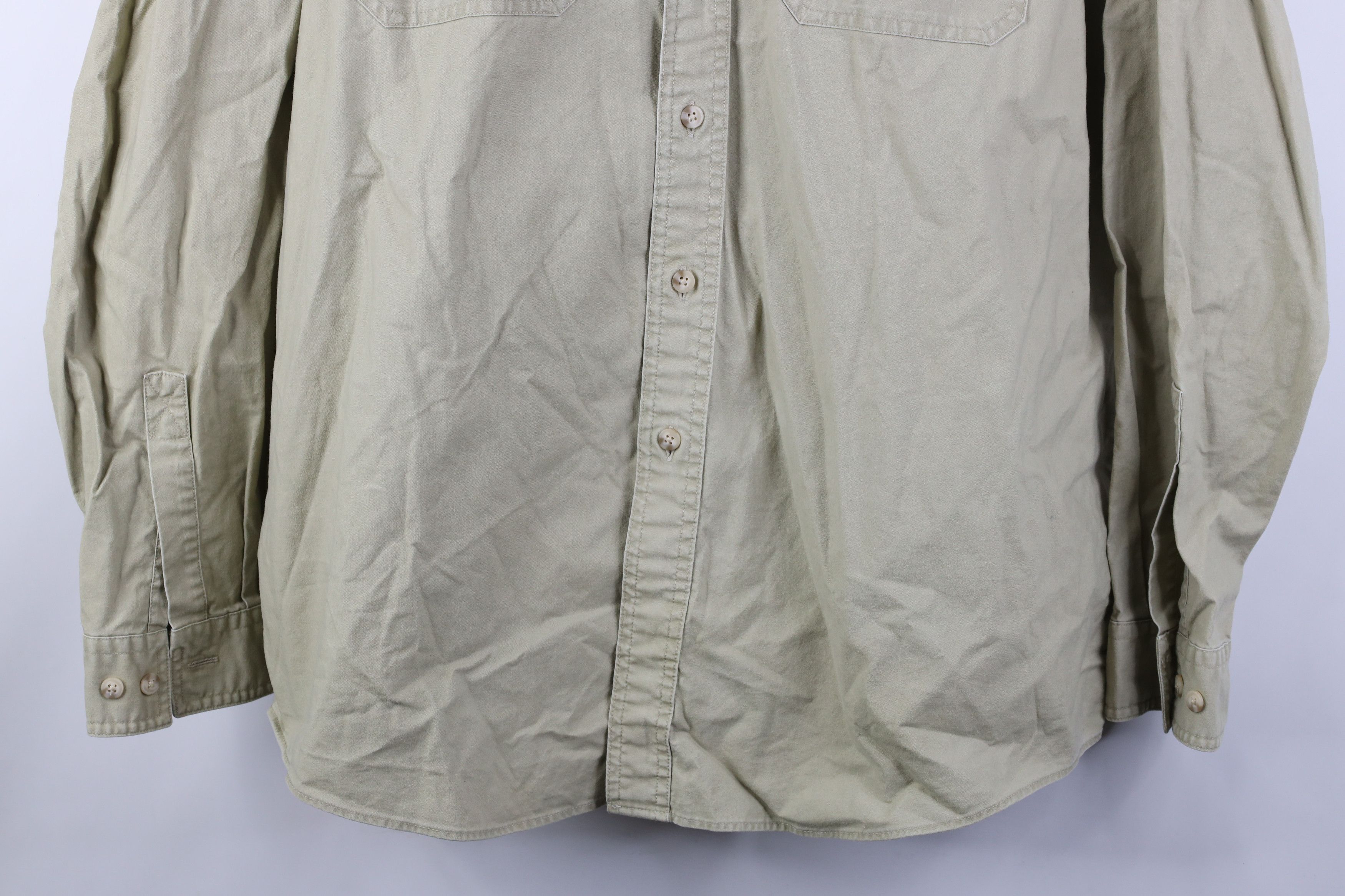 L.L. Bean Vintage 90s LL Bean Safari Bush Button Shirt Beige Cotton Size US XL / EU 56 / 4 - 3 Thumbnail
