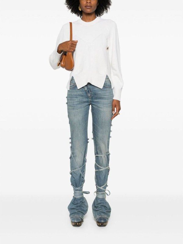 Alexander McQueen o1srvl11e0226 Tied Jeans In Blue Size 27" / US 4 / IT 40 - 4 Thumbnail