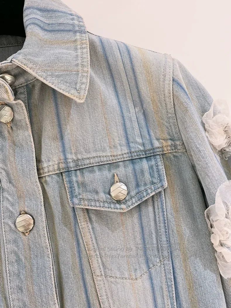 Chanel Chanel Waterfall series floral denim jacket Size XXS / US 00 / IT 34 - 3 Thumbnail