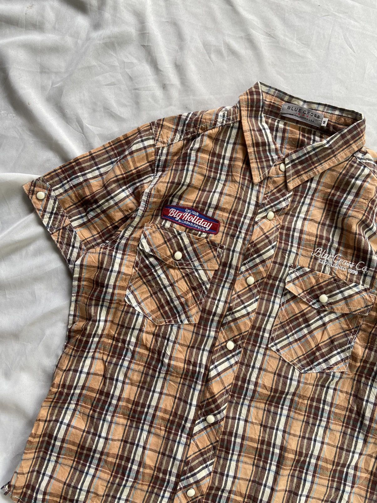 Japanese Brand BLUE CROSS BIG HOLIDAY BUTTON UP SHIRT Size US M / EU 48-50 / 2 - 5 Thumbnail