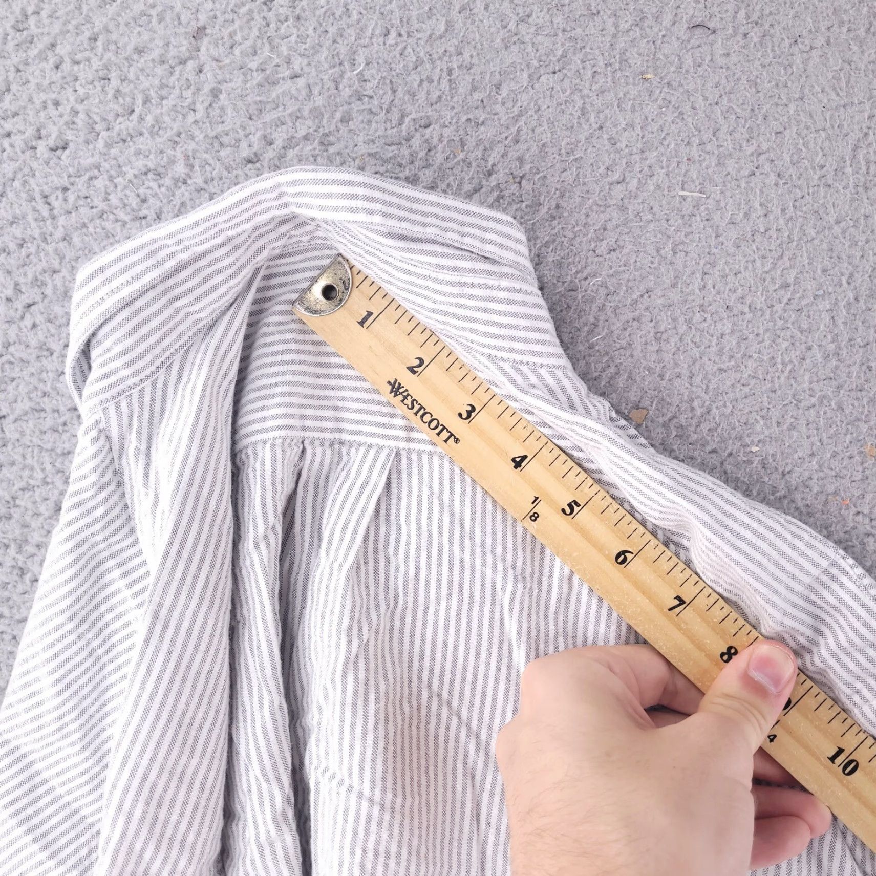 Vintage Goodthreads Shirt Men 2XL White Oxford Stripe Slim Cotton Long Sleeve Button Up Shirt Mens Slim 2XL White Striped Oxford Button-Up Size US XXL / EU 58 / 5 - 7 Thumbnail