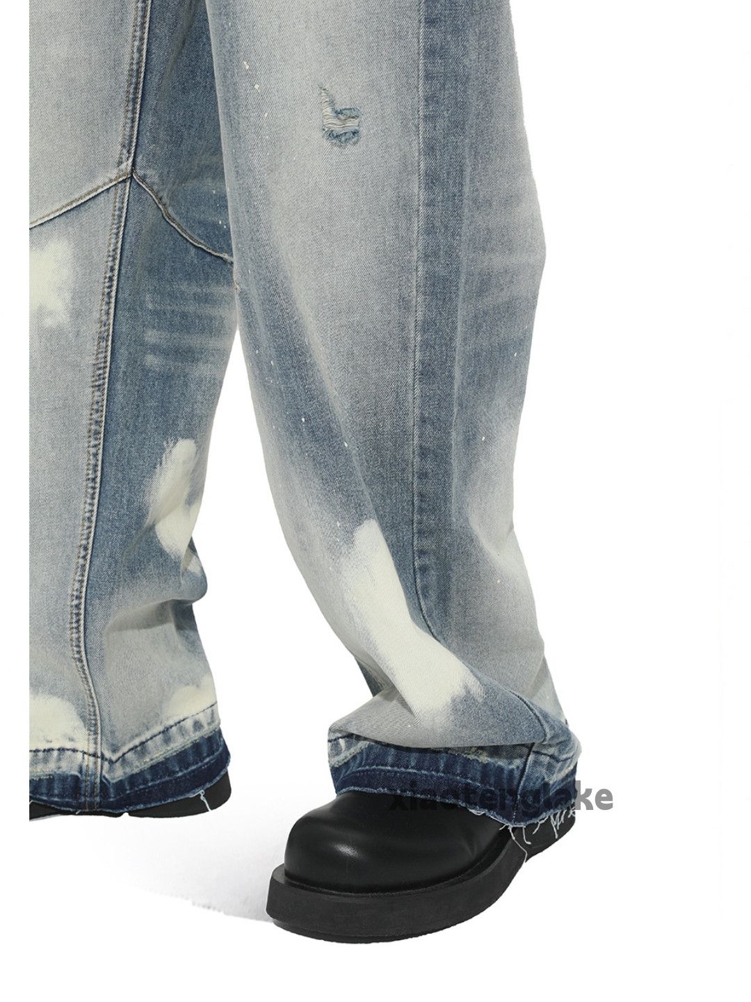 Jean Utility skate hiphop loose baggy stain paint jeans Size US 30 / EU 46 - 4 Thumbnail