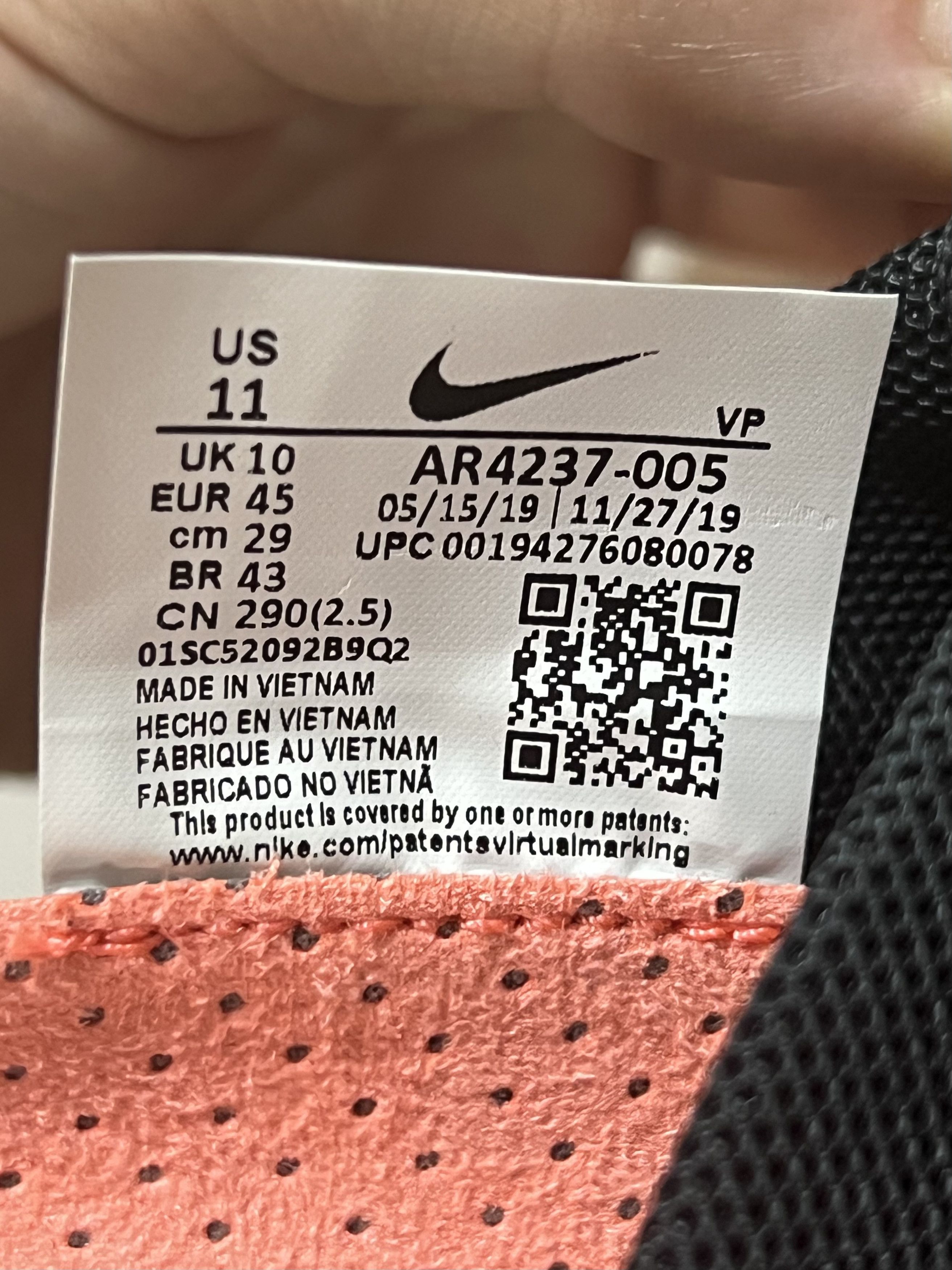 Fear of God × Nike 💚 2020 Fear of God x Nike "Air Fear of God 1" Black Noir Size US 11 / EU 44 - 10 Thumbnail
