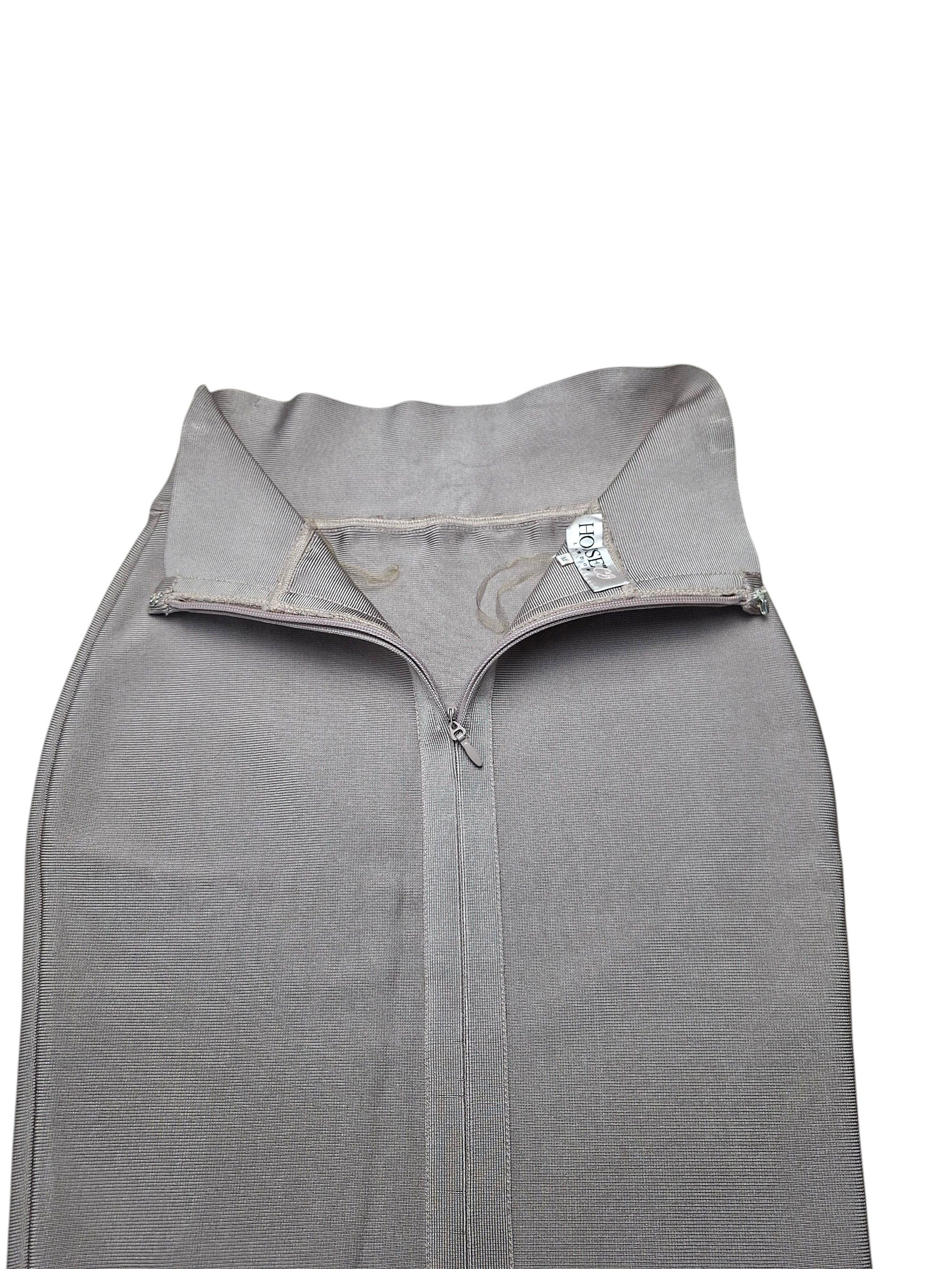 House of CB House of CB Taupe Bandage Midi Skirt Ruffle Hem Bodycon Size 30" / US 8 / IT 44 - 7 Thumbnail