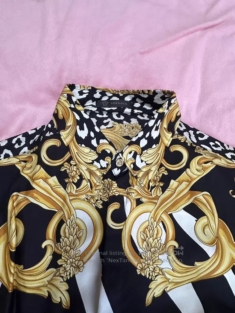 Versace Versace Mulberry silk zebra pattern long-sleeved shirt Size US M / EU 48-50 / 2 - 2 Thumbnail