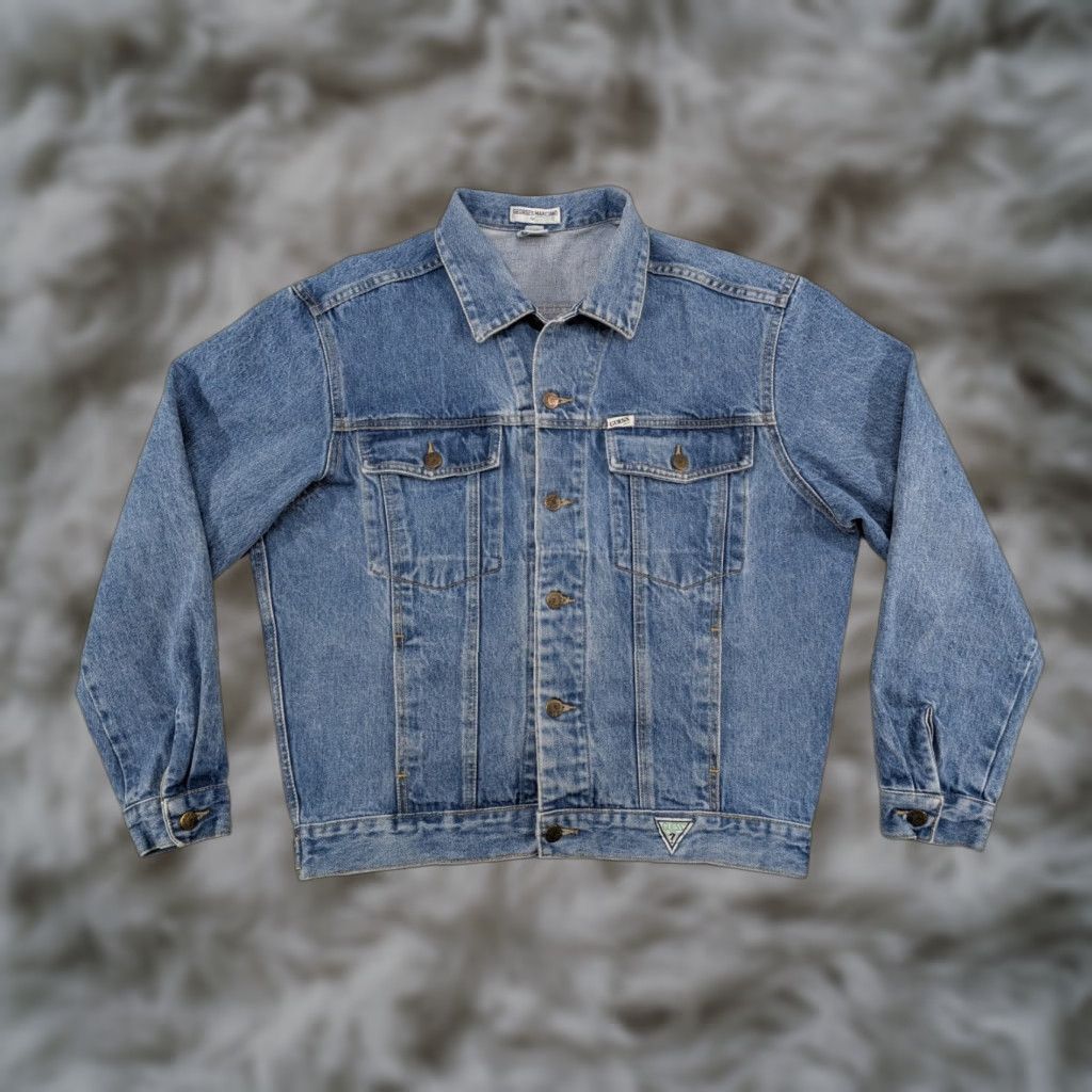 VINTAGE Guess Jean Jacket Mens Medium 80s USA Made