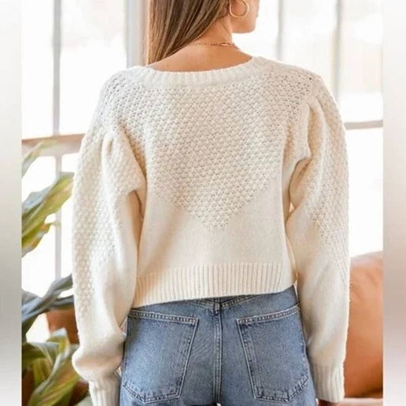 Lulus NWOT Lulus Warming Up to You Knit Cropped Cardigan Sweater Size M / US 6-8 / IT 42-44 - 2 Thumbnail