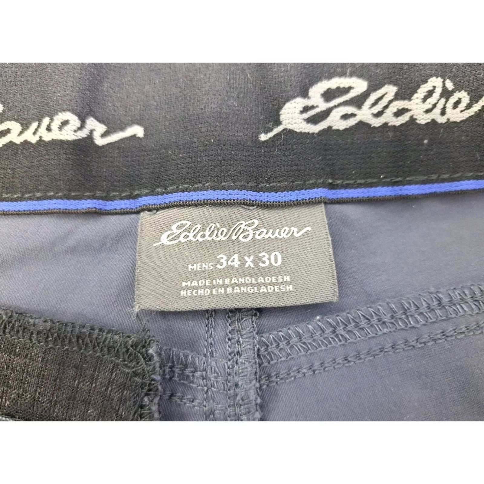 Eddie Bauer Eddie Bauer Mens Tech Pants Blue Nylon/Spandex Flat Front Straight Leg 34 Size US 34 / EU 50 - 3 Thumbnail