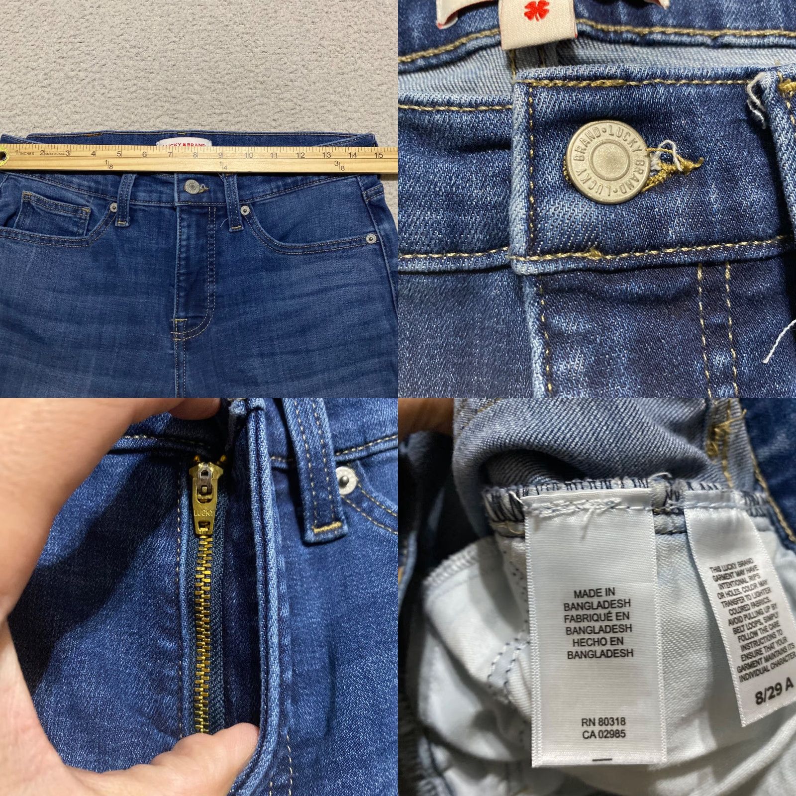 Lucky Brand Lucky Brand Womens 8 Jeans Blue Denim Medium Wash Ava Mid Rise Skinny Leg Size 30" / US 8 / IT 44 - 8 Thumbnail