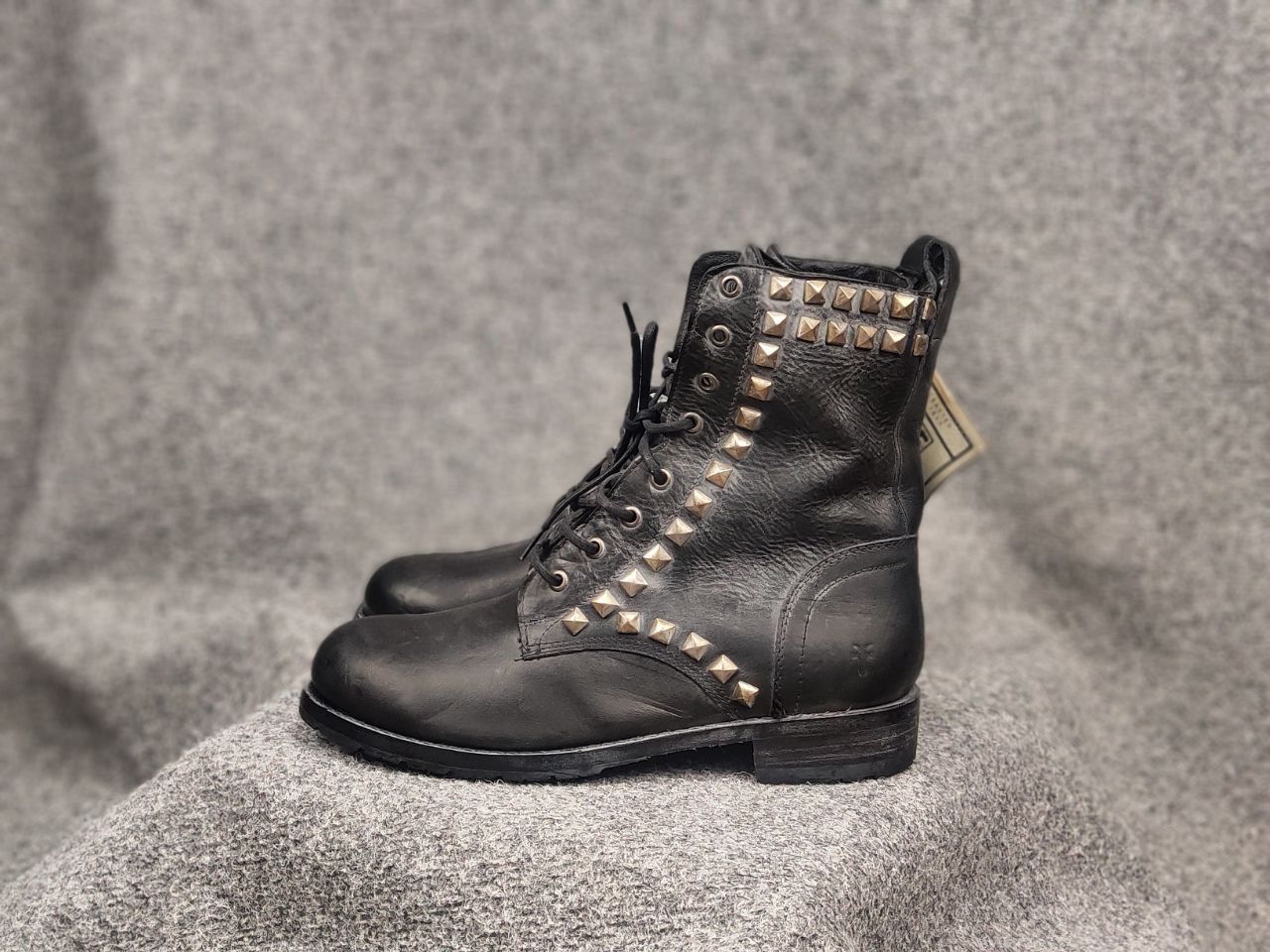 Frye Frye Design Rogan Studded Lace Tall Leather Ankle Boots Size US 11 / IT 41 - 6 Thumbnail