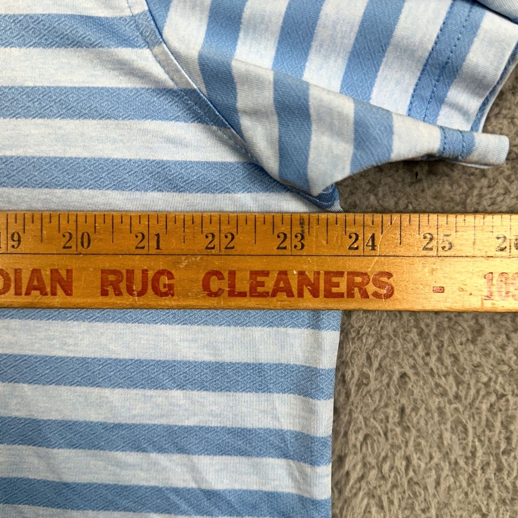 Izod VINTAGE Izod Golf Polo Shirt Mens Large Blue White Striped Short Sleeve Stretch Size US L / EU 52-54 / 3 - 6 Thumbnail