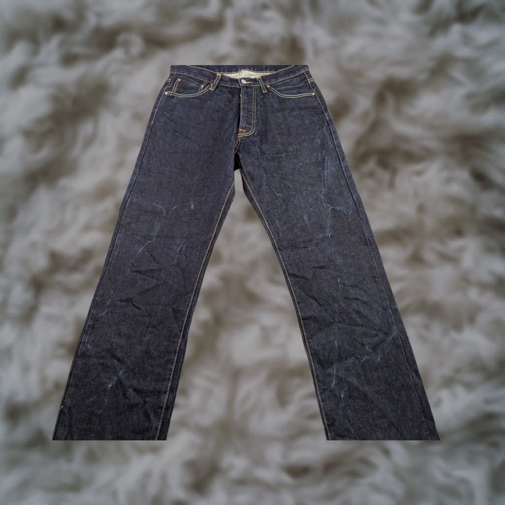 Vintage Vintage Freddies of Pinewood Mens Jeans W32 L33 Distressed Button Fly Dark Blue Denim Cotton Straight Regular 90s Mens Jeans Size US 33 - 1 Thumbnail