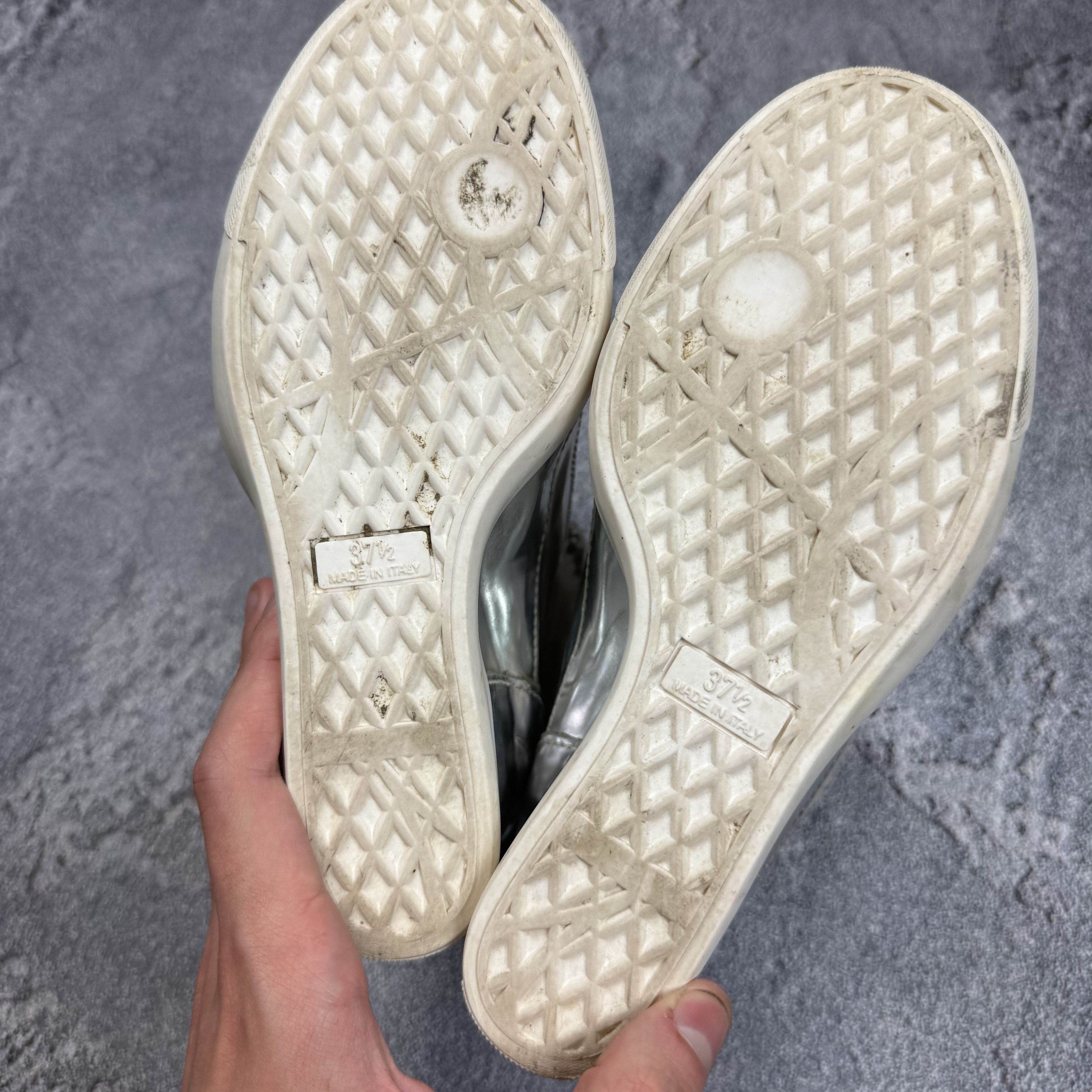 Giuseppe Zanotti RRP $1100+ Giuseppe Zanotti Mirror Silver Hi Top Sneakers Size US 5 / EU 37 - 5 Thumbnail