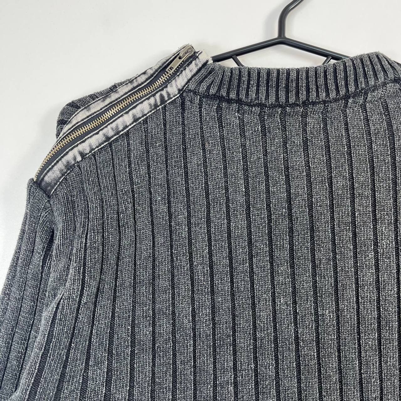 s.Oliver S.Oliver Mens Ribbed Knit Sweater Gray Crew Neck Pullove XXL Size US XXL / EU 58 / 5 - 5 Thumbnail